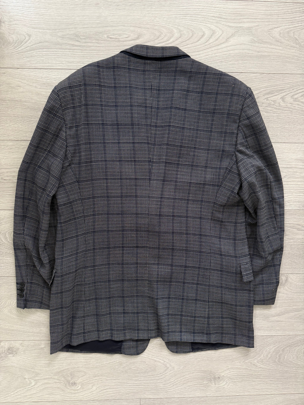 Valentino 1980s 2B Textured Wool Check Sports Jacket Blazer  - Size XXL