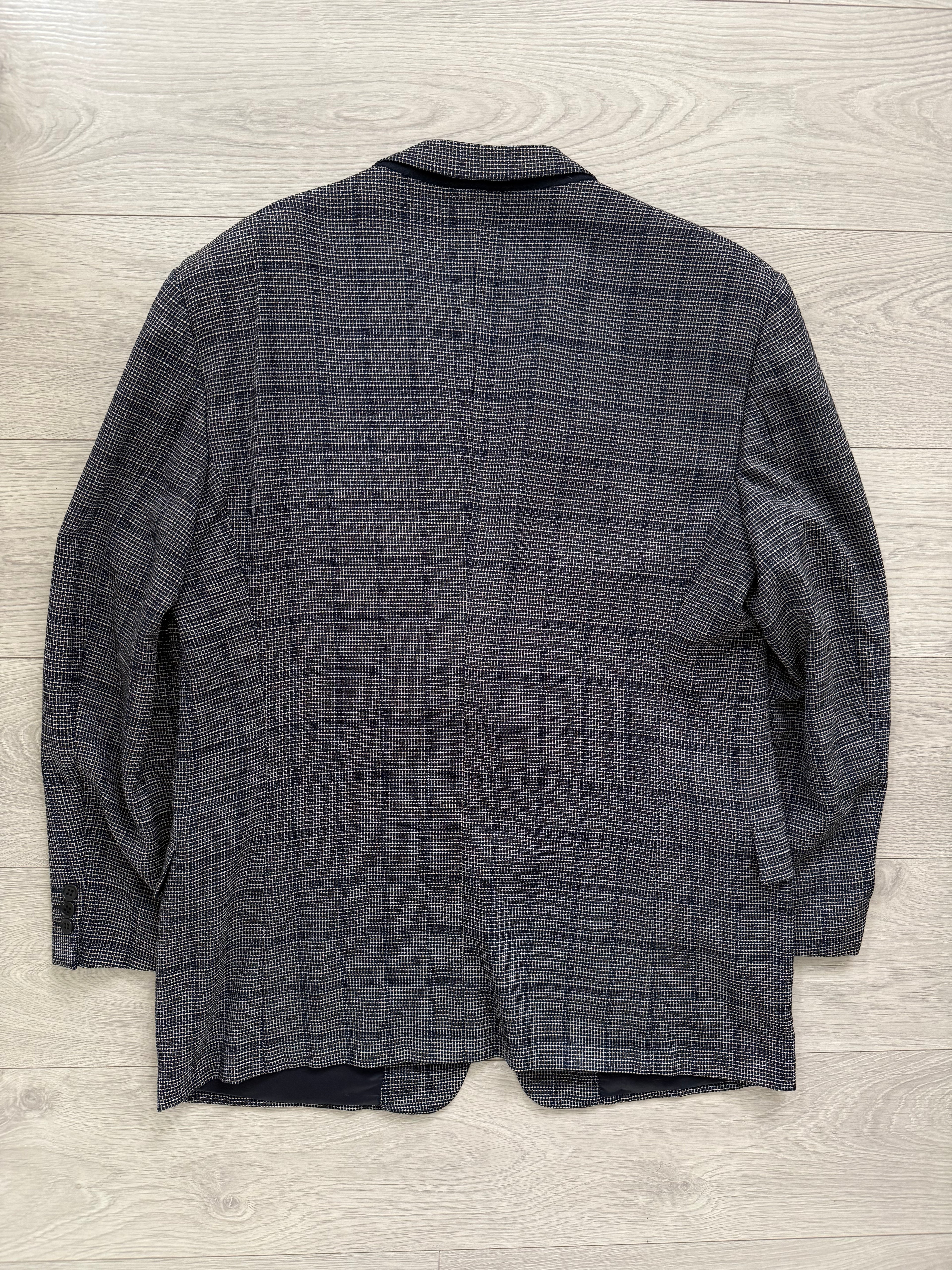 Valentino 1980s 2B Textured Wool Check Sports Jacket Blazer  - Size XXL