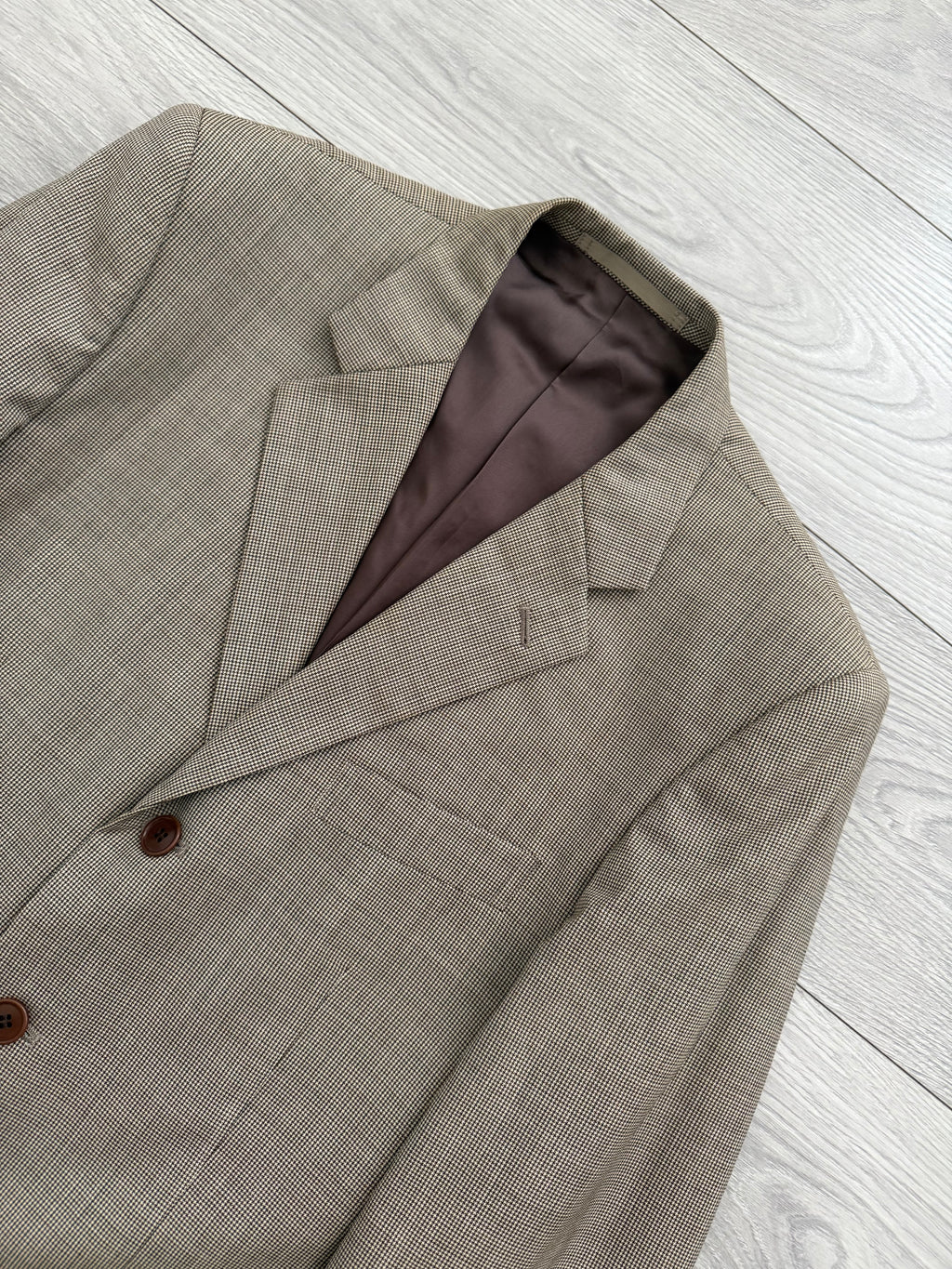 Paul Smith 1990s 3B Double Pleat Micro Houndstooth Marzotto Fabric Wool Suit - Size S Jacket / 30" Waist