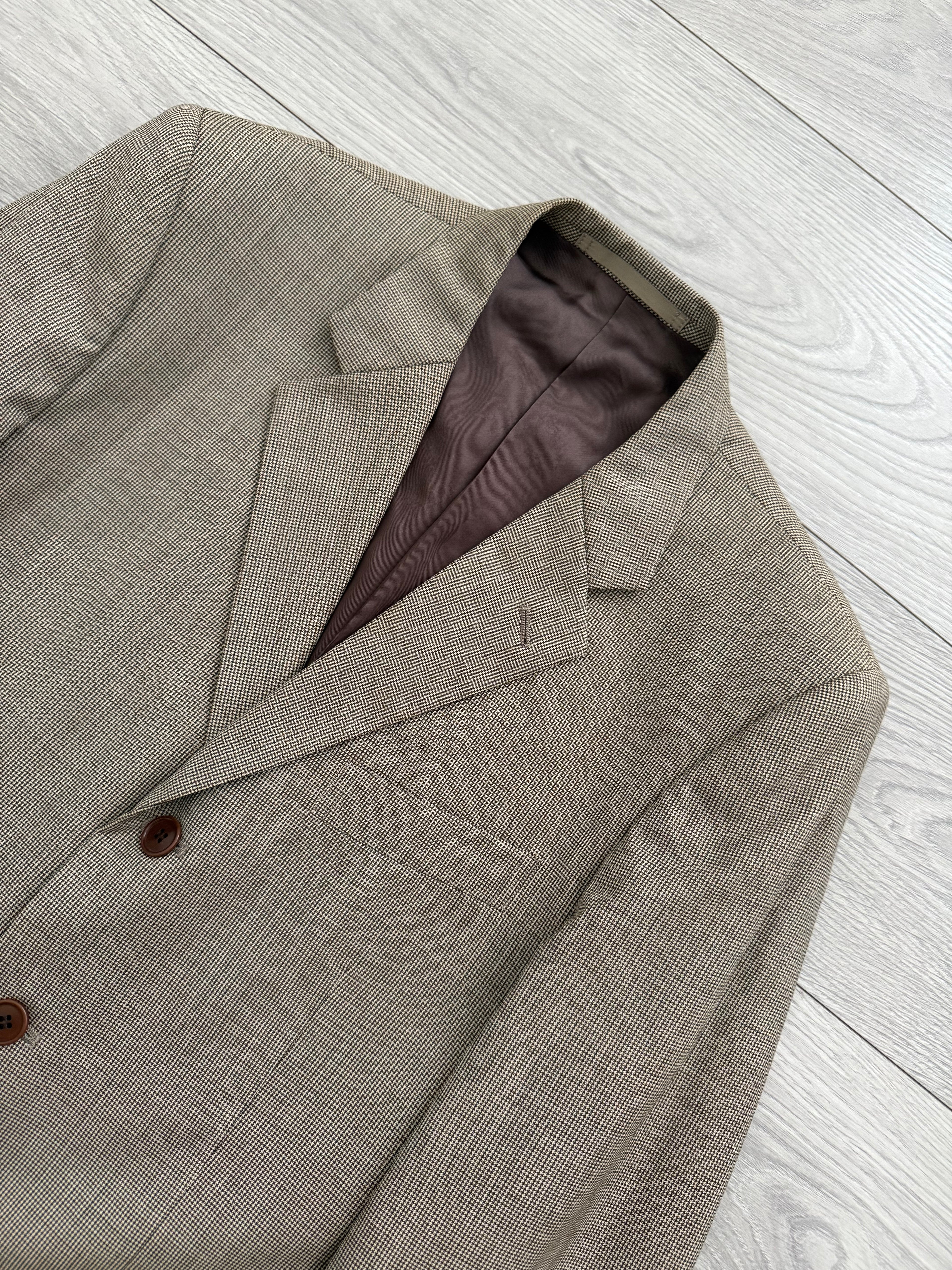 Paul Smith 1990s 3B Double Pleat Micro Houndstooth Marzotto Fabric Wool Suit - Size S Jacket / 30" Waist