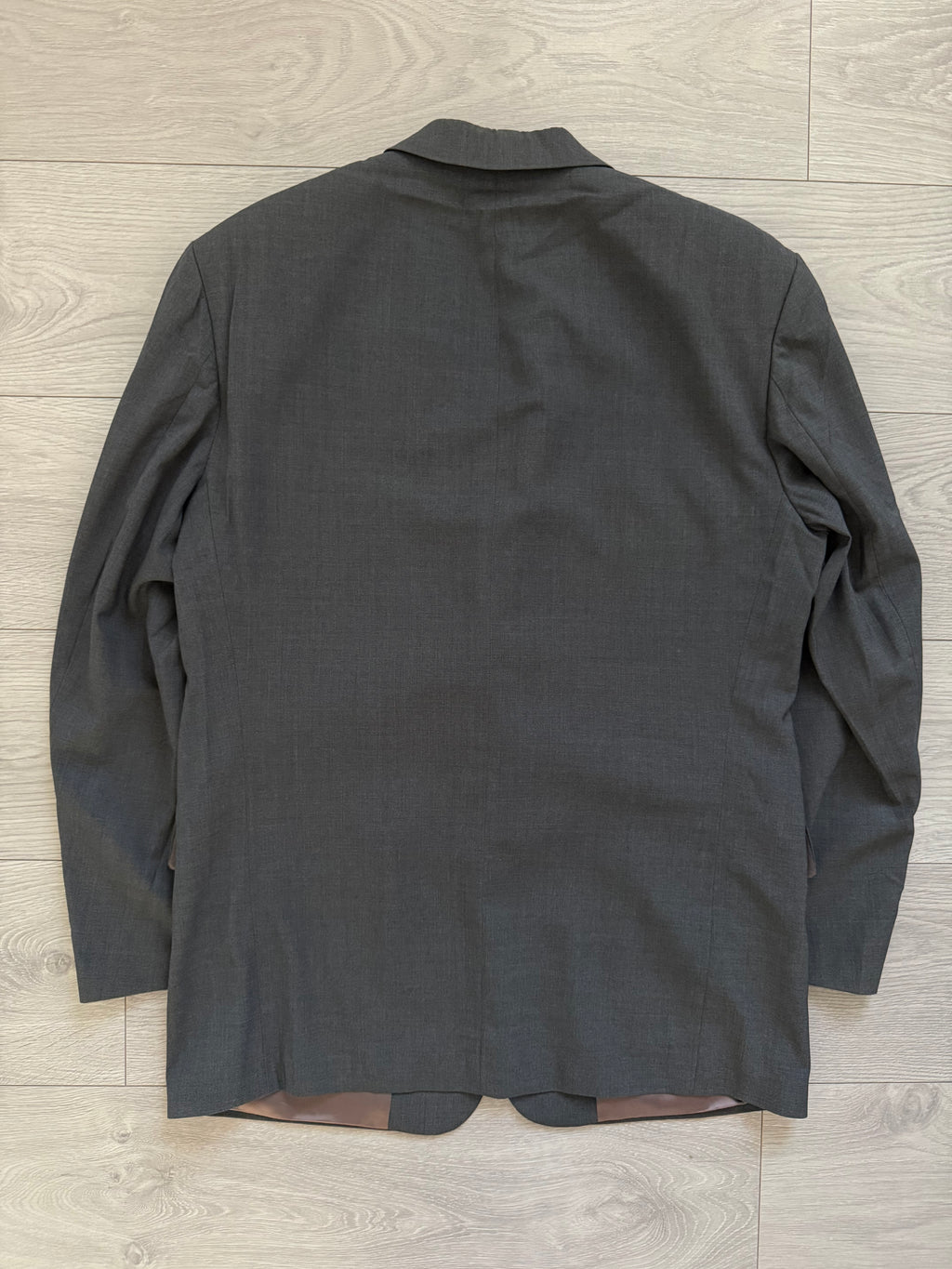 Hugo Boss 1990s 'Akropolis' 2B Zegna Fabric Pleated Wool Grey Suit - Size M Jacket / 32" Waist