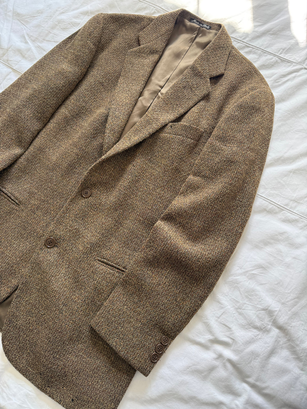 Giorgio Armani 1980s 2B Textured Speckled Wool Blend Sport Jacket Blazer - Size S