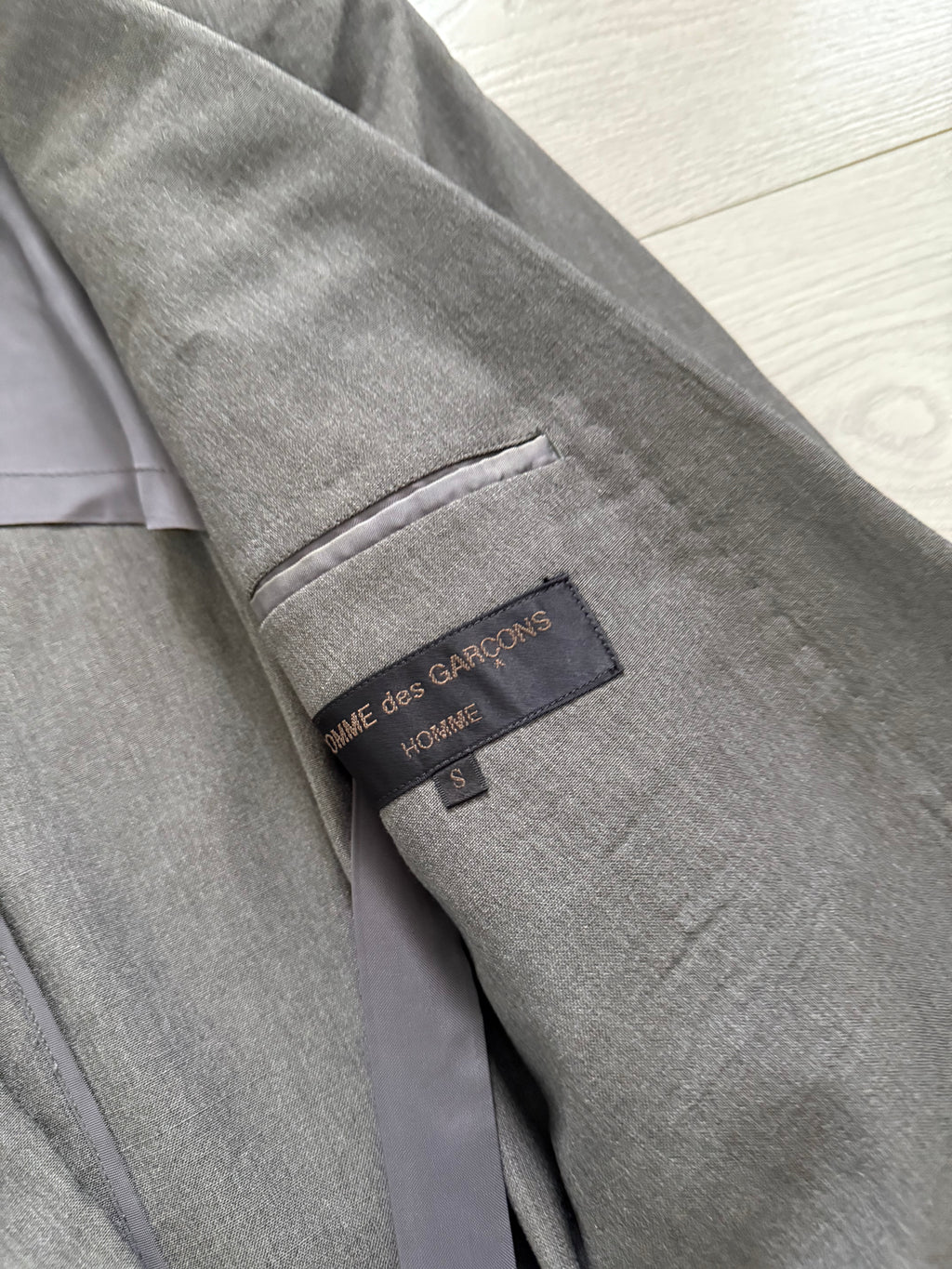 Comme Des Garcons Homme 1989 Double Breasted Pleated Wool Grey Suit - Size S Jacket / 28" Waist