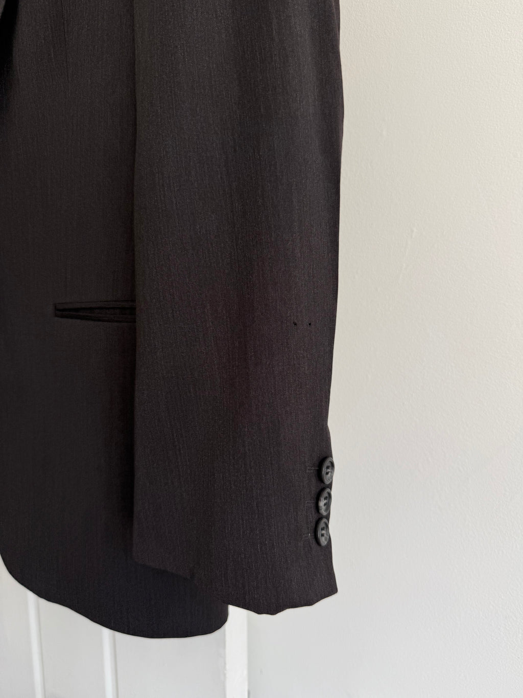 Valentino 1980s 2B Heathered Grey Wool Sports Jacket Blazer - Size S