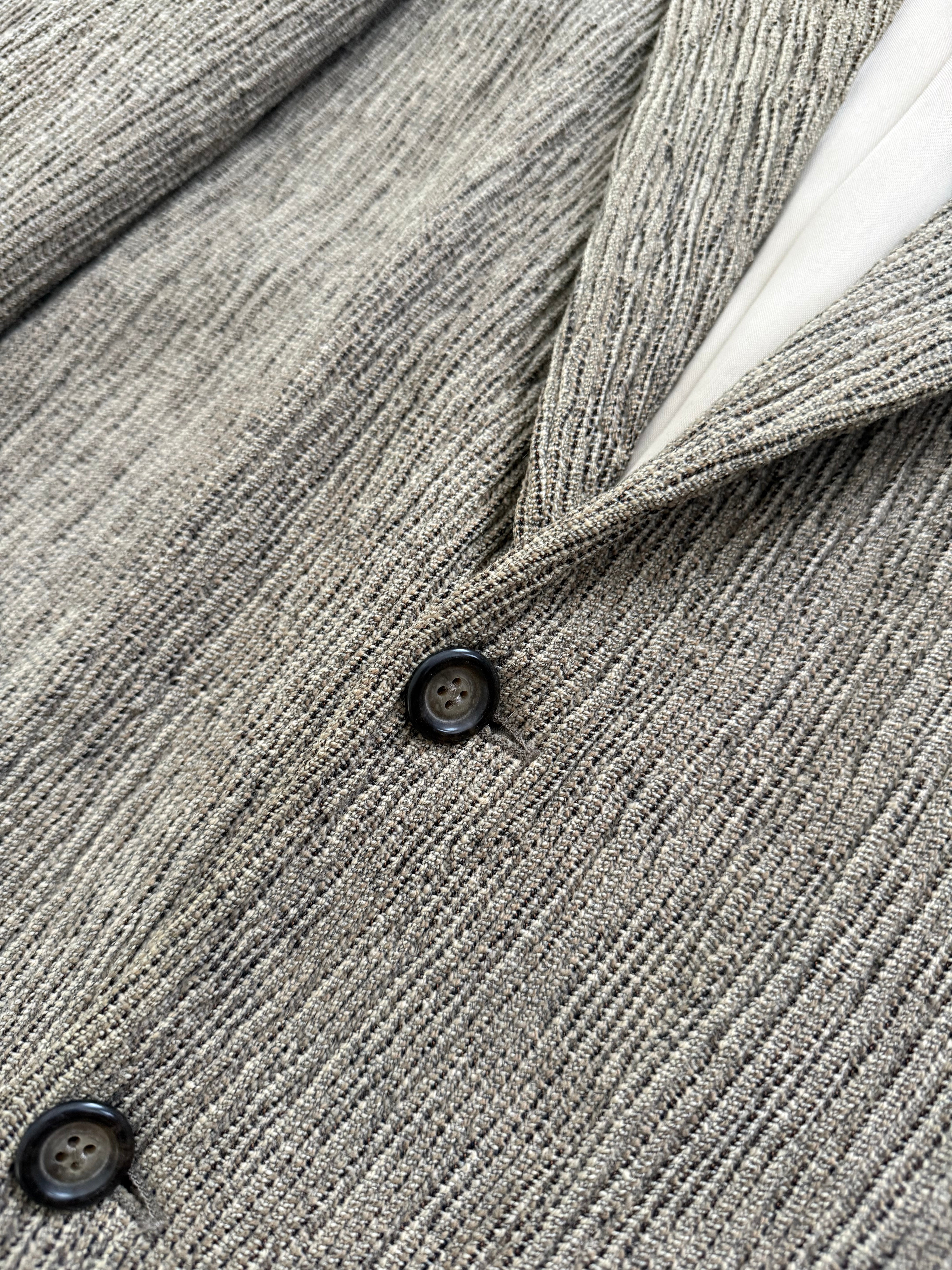 Emporio Armani 1990s 3D 'Tree Bark' Textured Wool Rayon Sports
