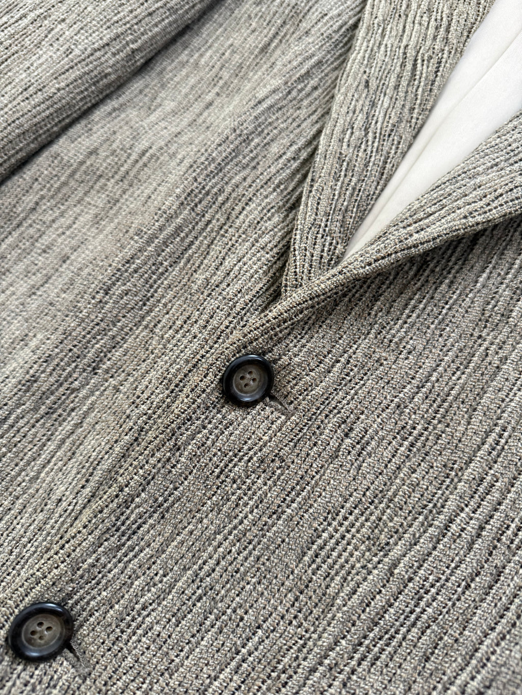 Emporio Armani 1990s 3D 'Tree Bark' Textured Wool Rayon Sports Jacket Blazer - Size L