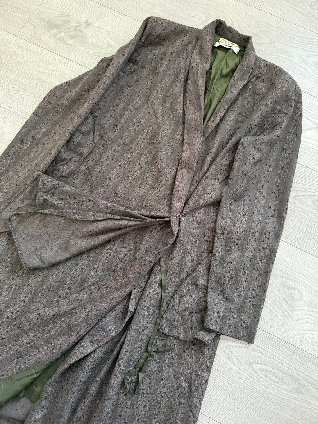 Giorgio Armani Womens 1970s Wool Texture Layered Robe - One Size