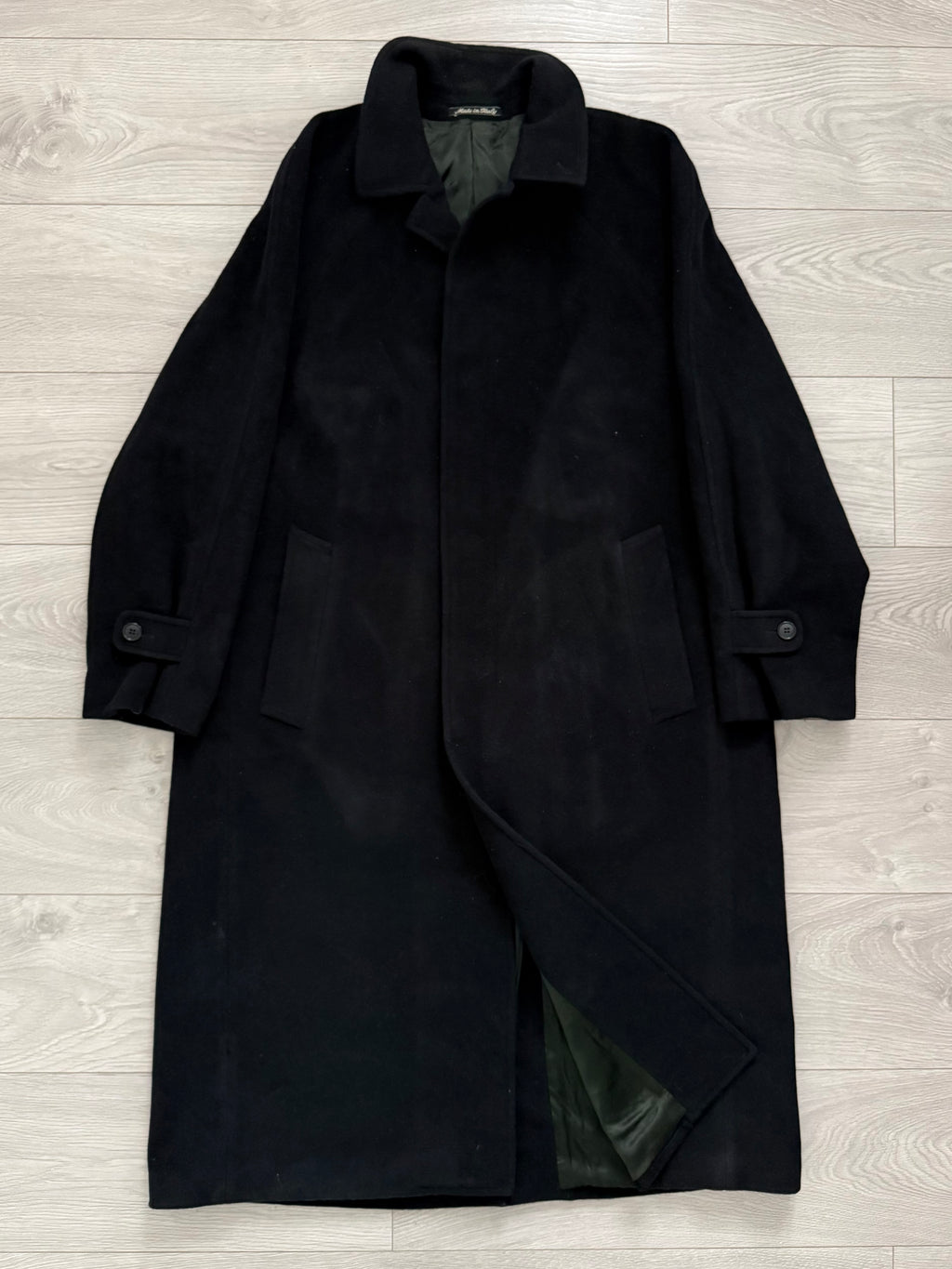 Giorgio Armani 1980s Balmacaan Wool Overcoat - Size M