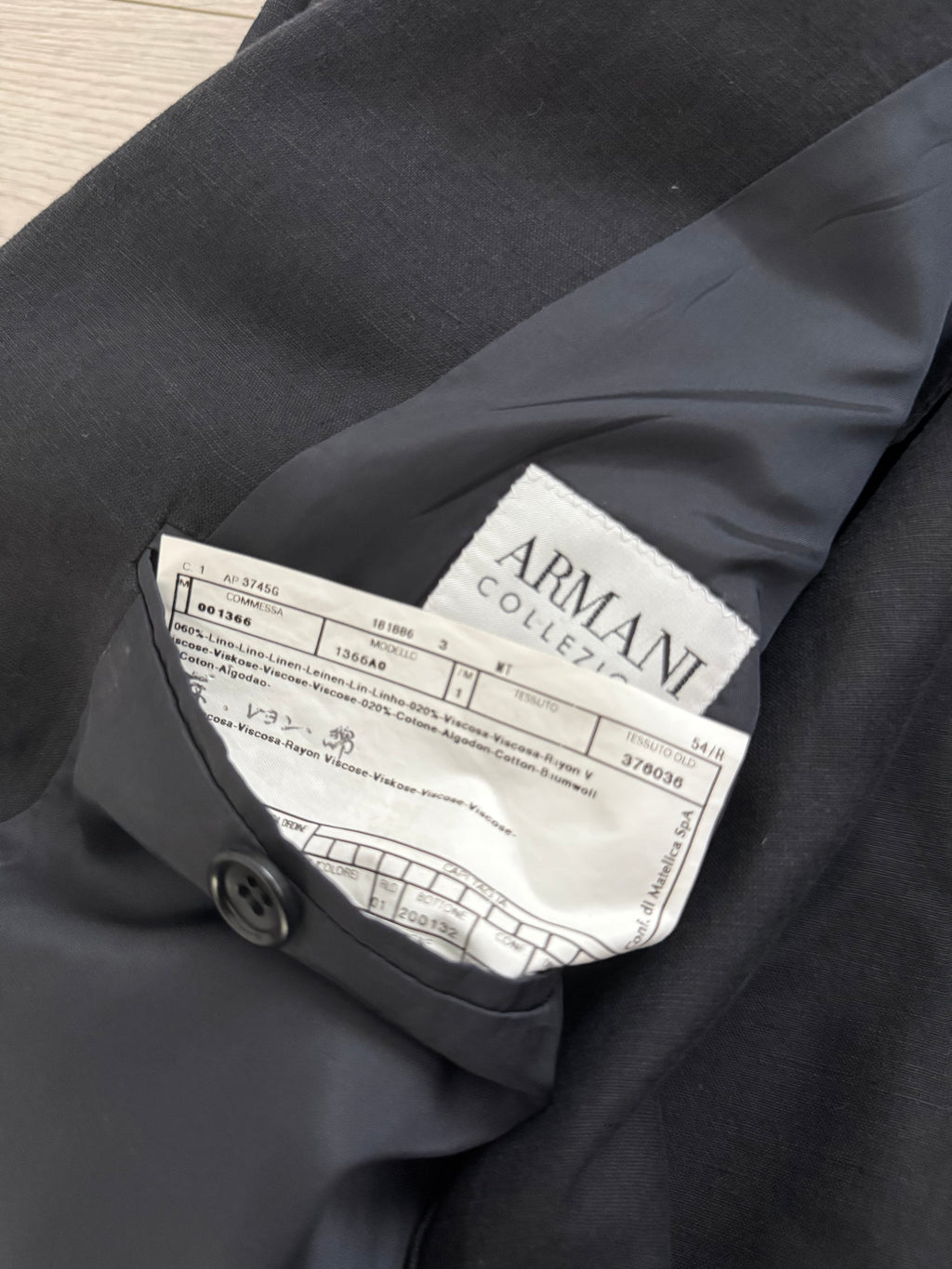 Armani 1990s 3B Linen Navy Sports Blazer Jacket - Size XL