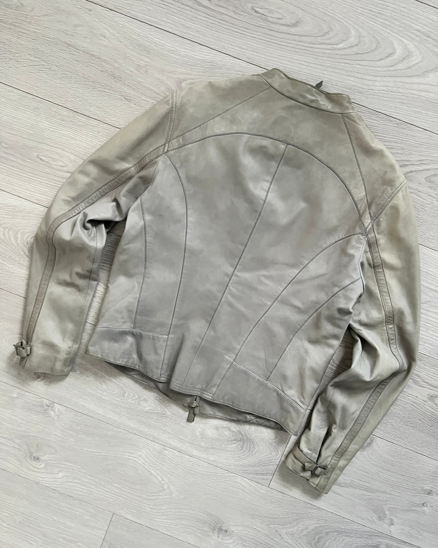 Emporio Armani 2008 Leather Cafe Racer Jacket - Size S