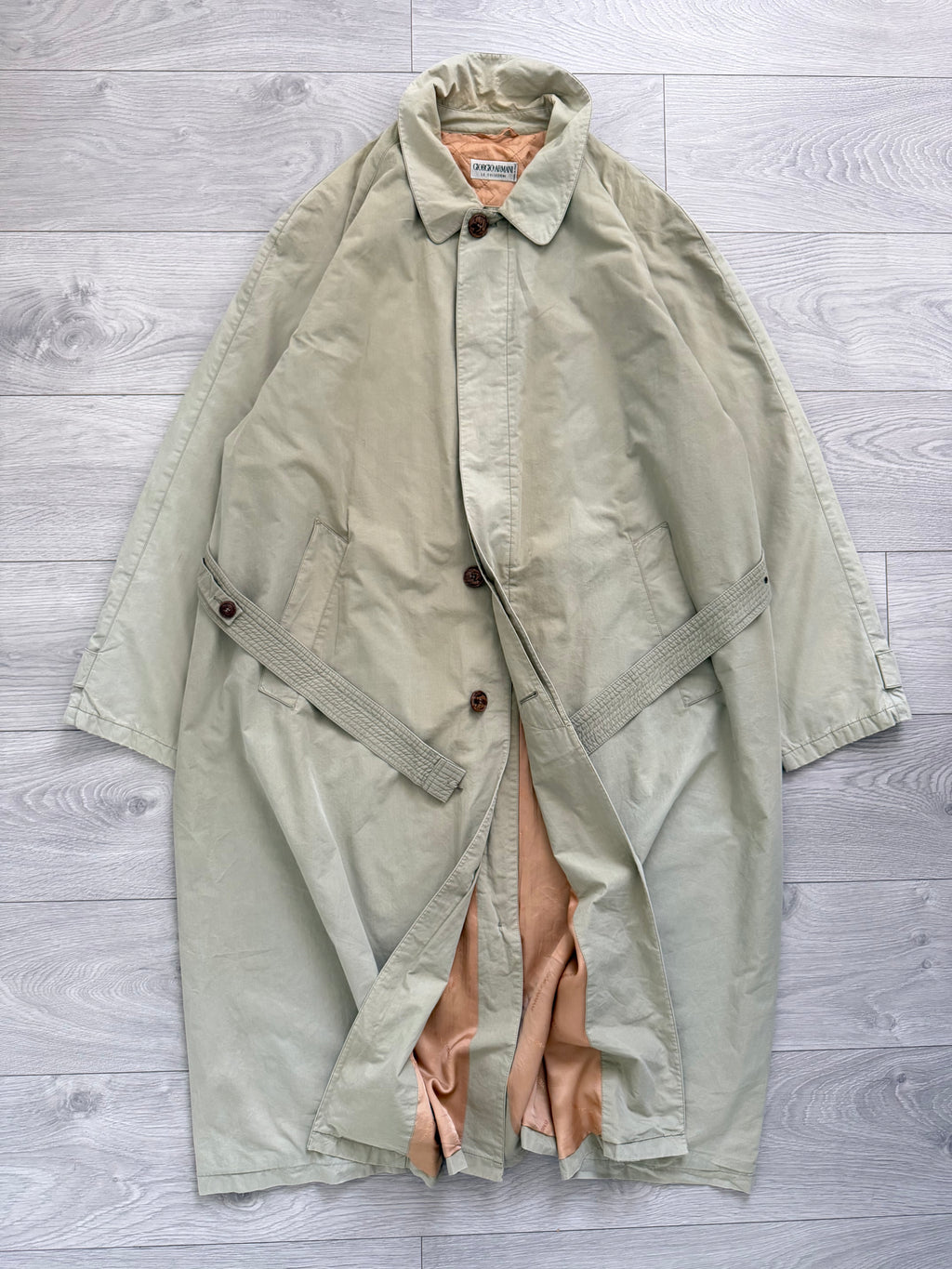 Giorgio Armani 1980s Cotton Belted Raincoat - Size L