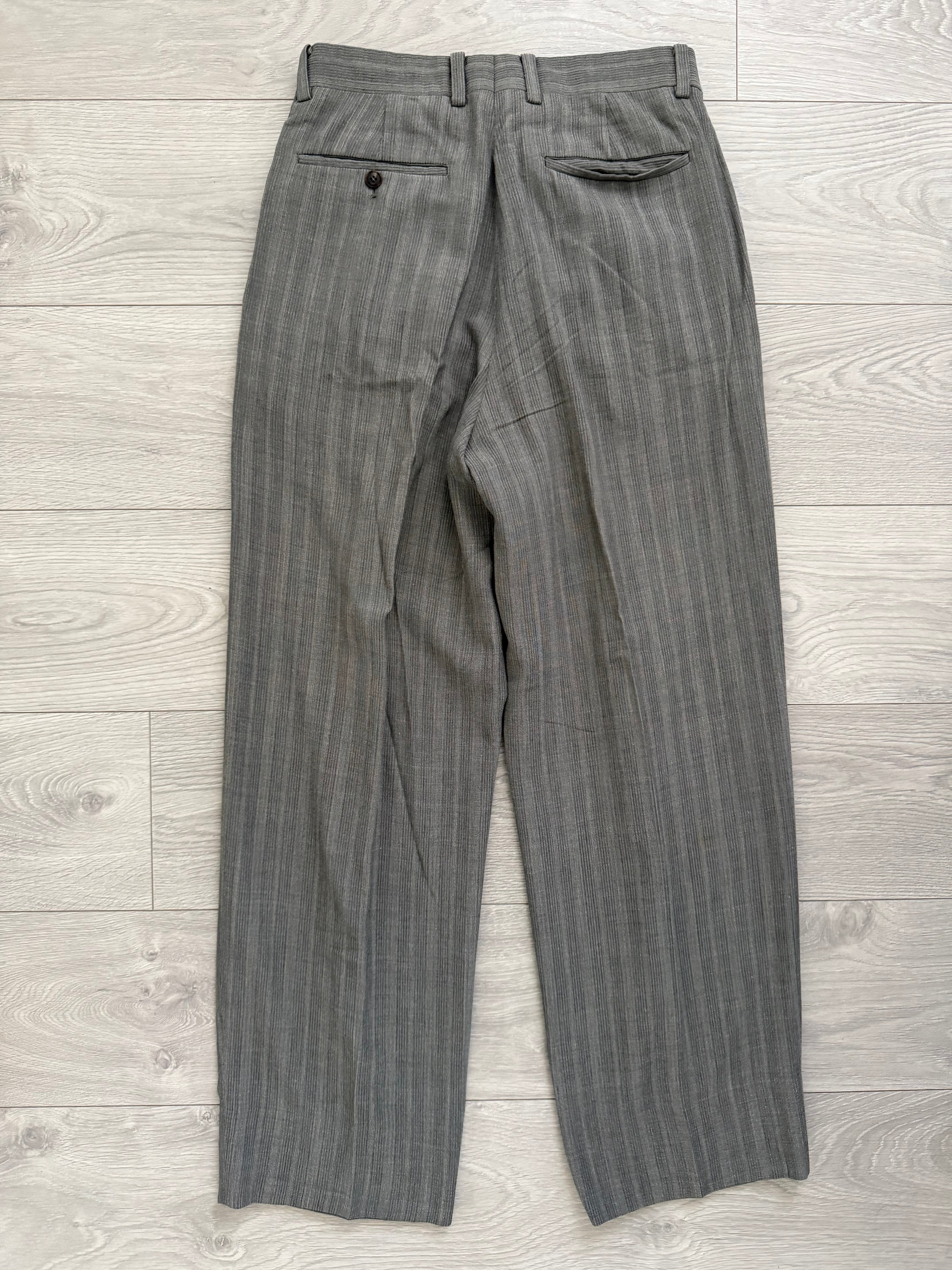 Basile 1980s Peaked Lapel Double Breasted Pleated Textured Wool Suit - Size M Jacket / 31" Waist