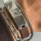 Jean Paul Gaultier Laser-Cut Cross Motif Stainless Steel Concealed Watch Bracelet