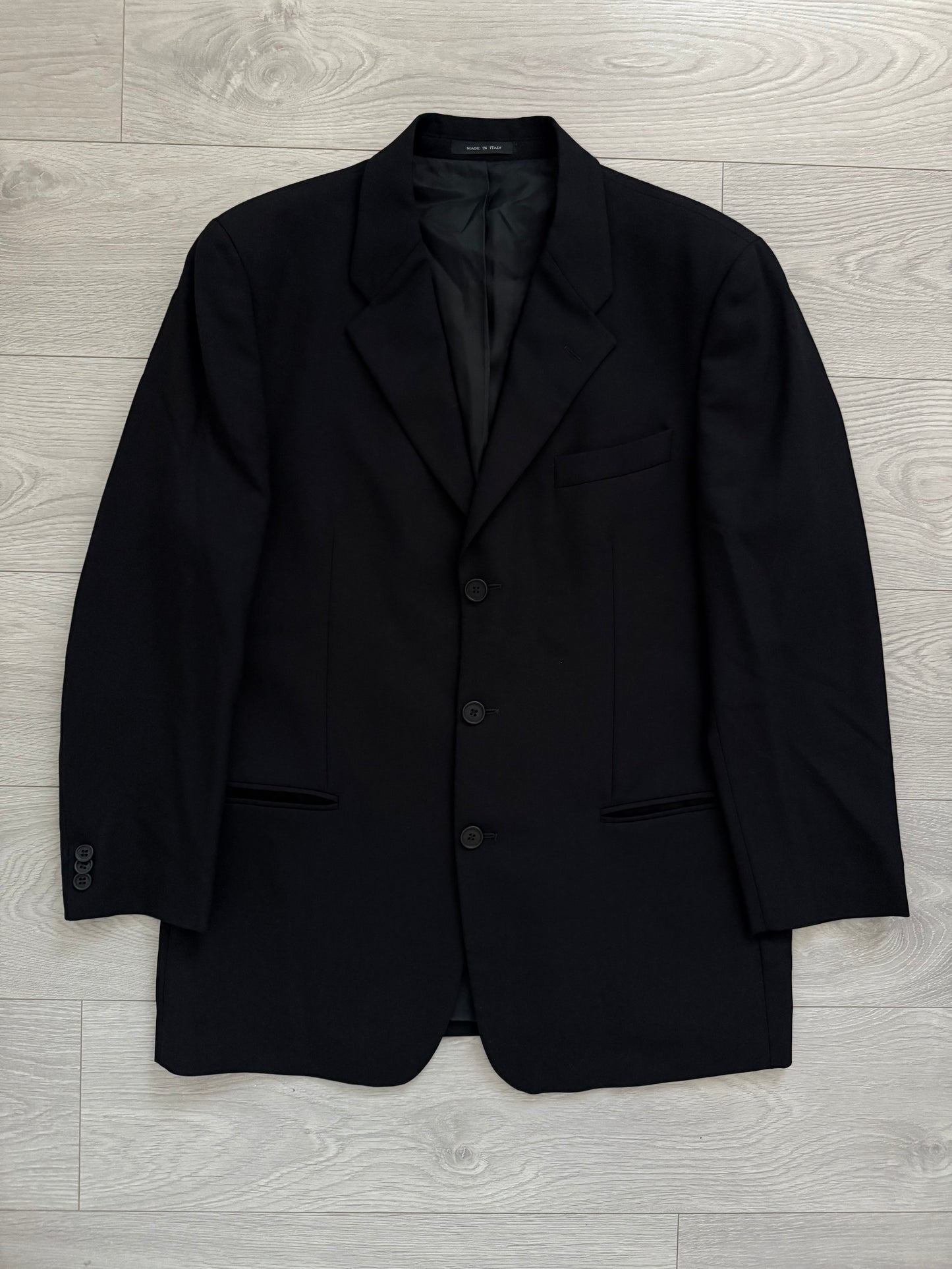 Emporio Armani 2001 3B Black Wool Suit - L Jacket / 34" Waist