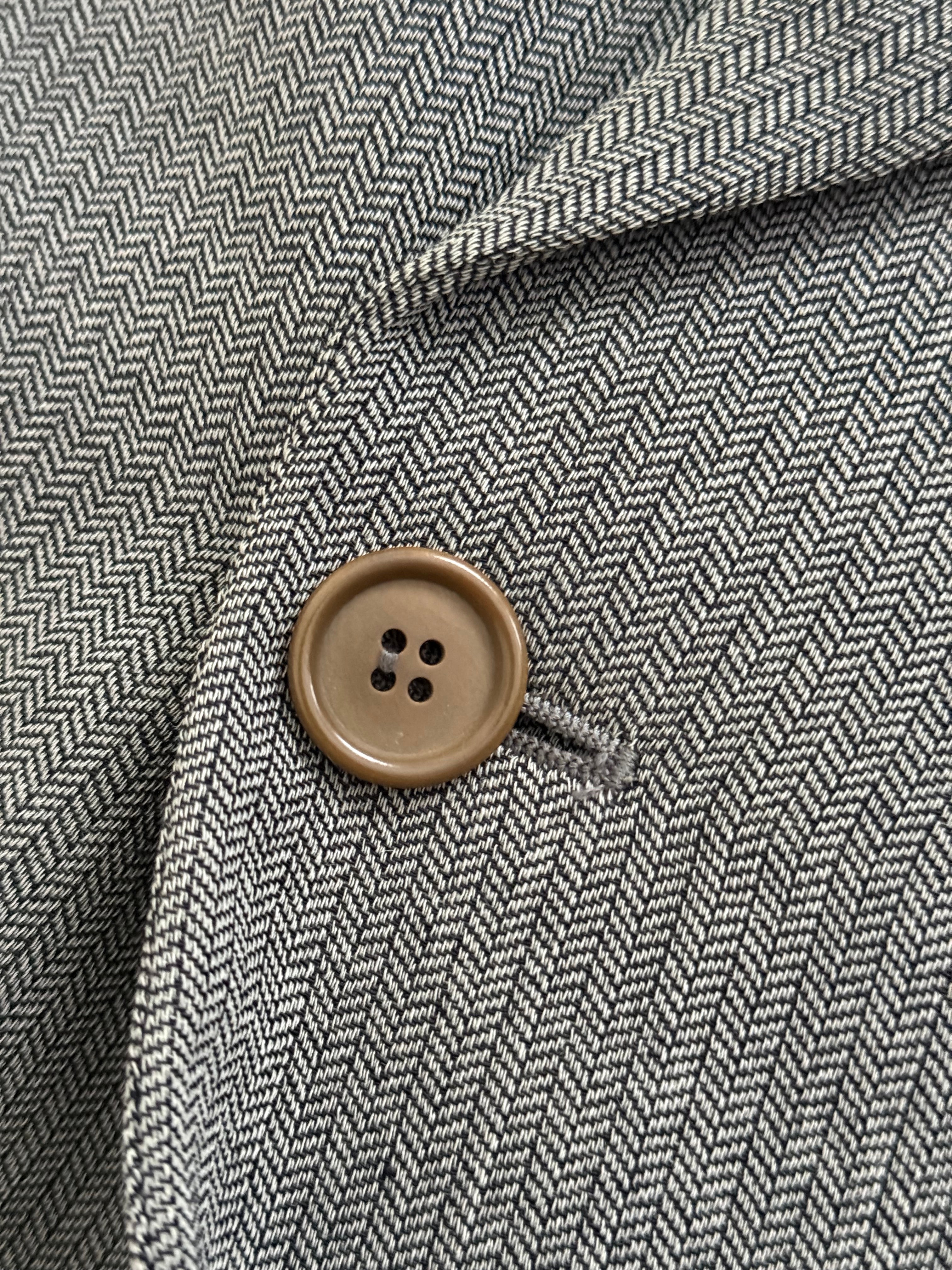 Giorgio Armani 1980s Peaked Lapel Double Breasted Textured Wool Sports Blazer Jacket - Size L