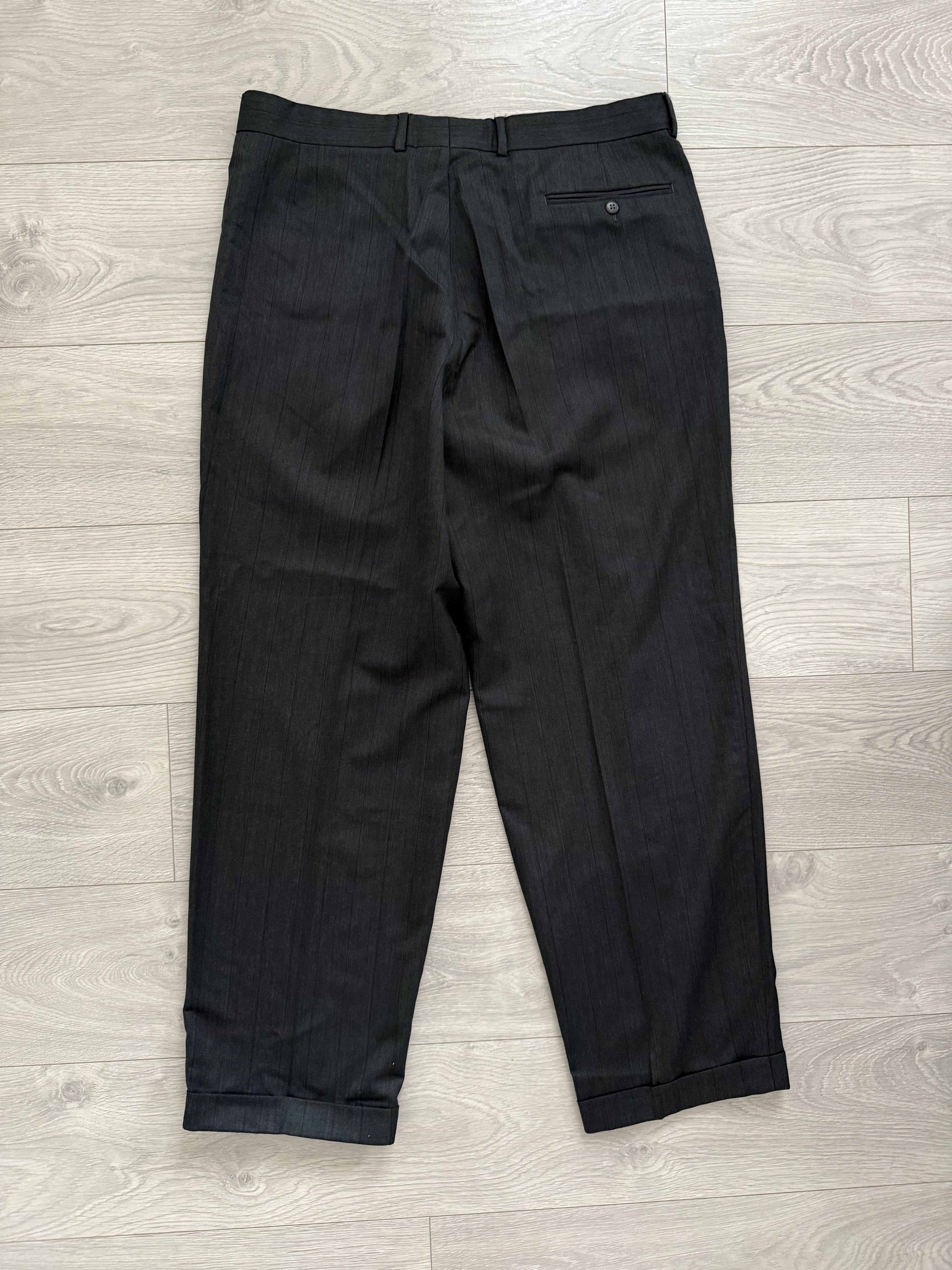 Hugo Boss 1980s 'Al Capone' Double Breasted Pleated Wool Cashmere Suit - Size XXL Jacket / 36" Waist