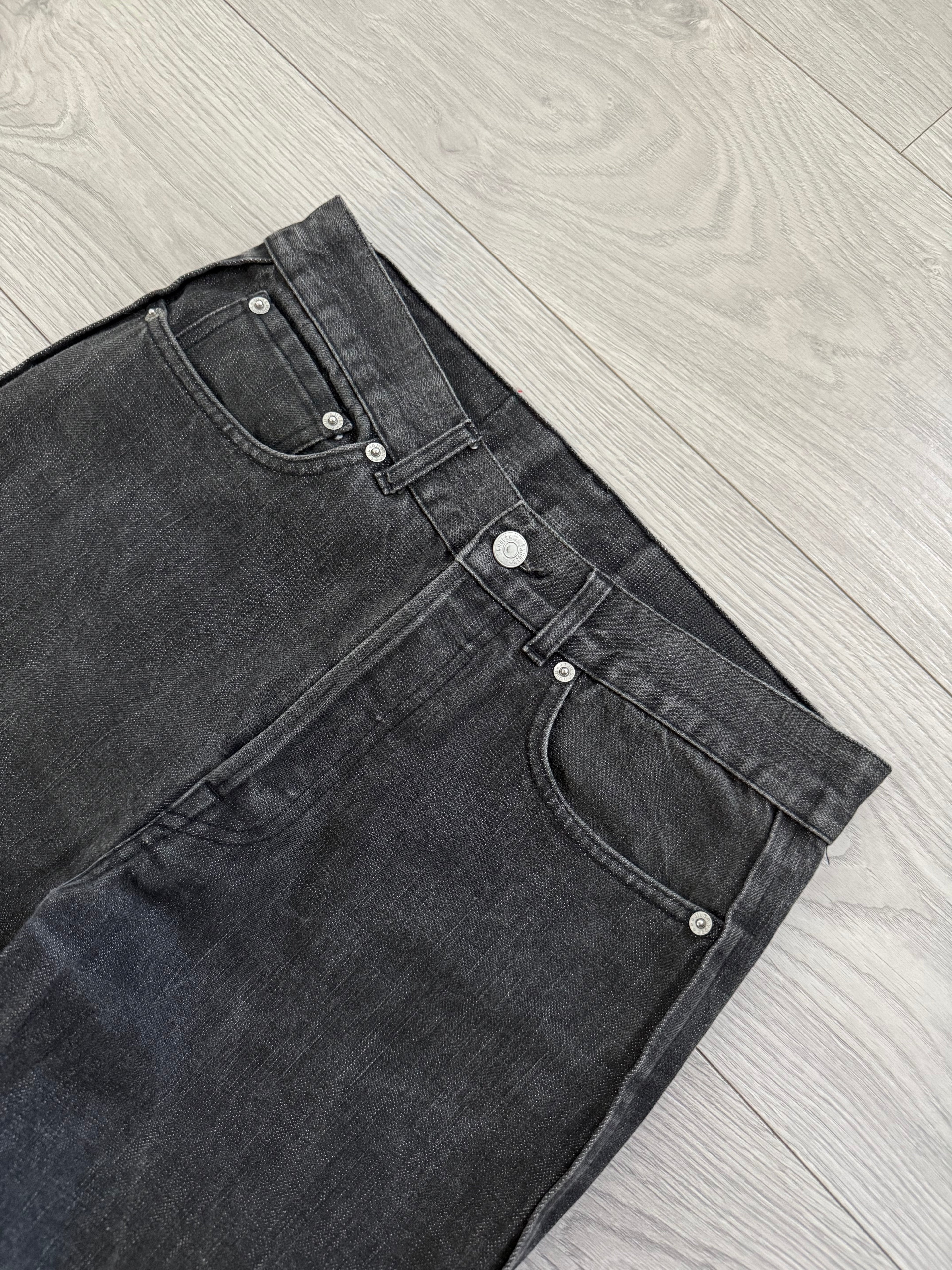 Jil Sander by Raf Simons Side Panelled Washed Grey Denim Jeans - Size 29