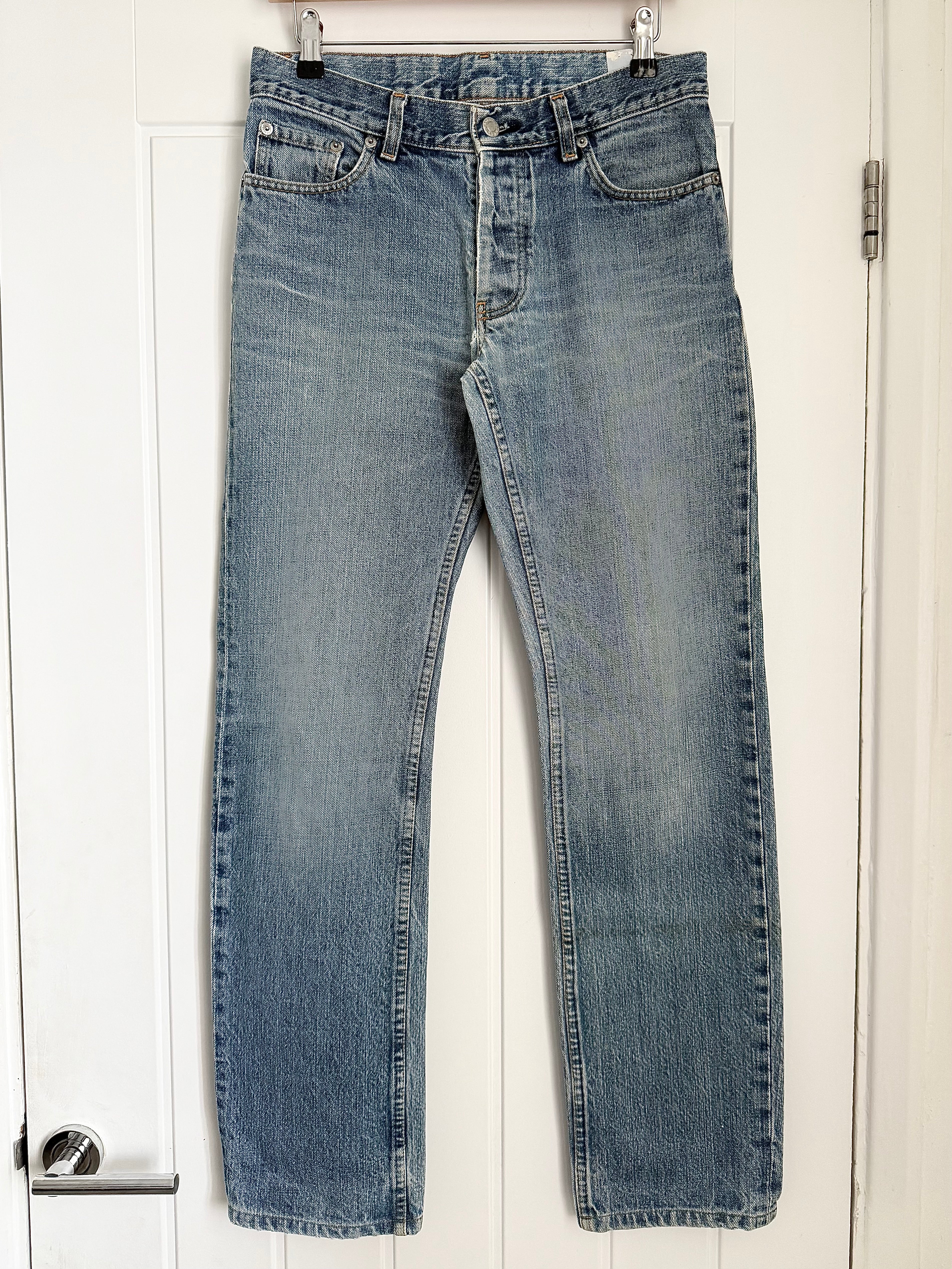 Helmut Lang 1998 Vintage Blue Faded Denim Jeans - Size 30