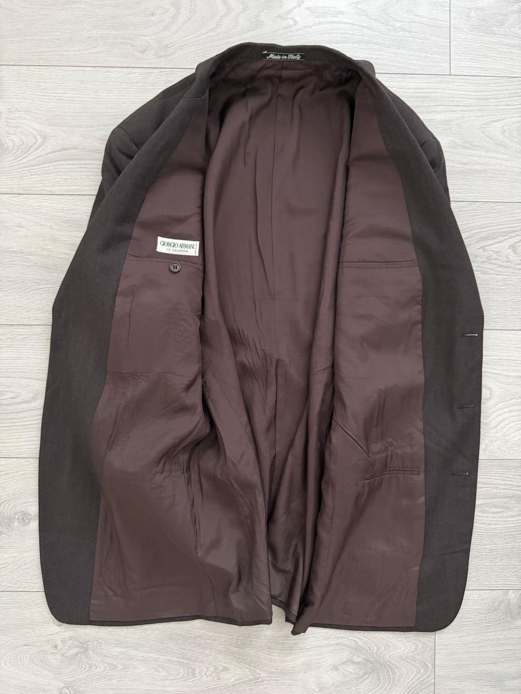 Giorgio Armani 1980s 3B Brown Double-Pleated Wool Suit - Size XL Jacket / 32" Waist