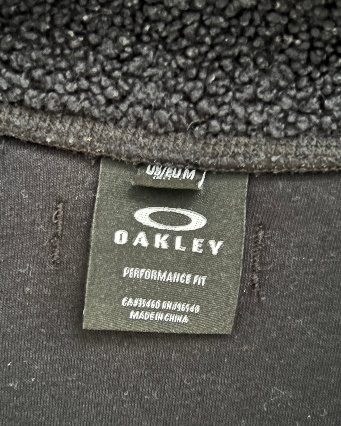 Oakley Panelled Piled Fleeced Black Jacket - Size M