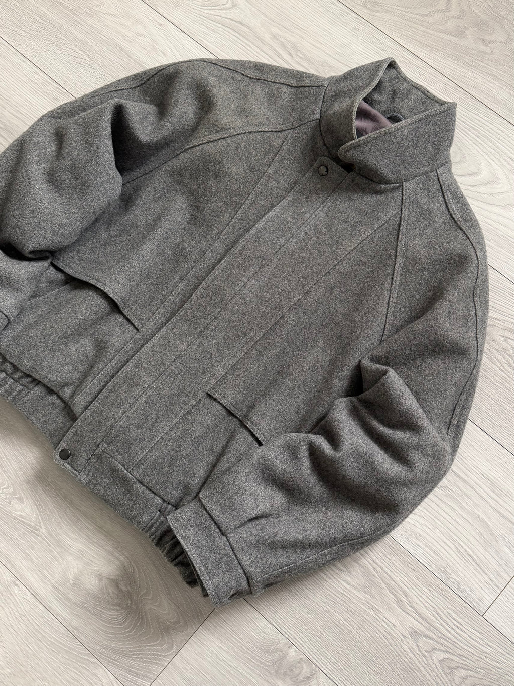 London Fog Vintage 1990s Wool Blouson Bomber Jacket - Size L