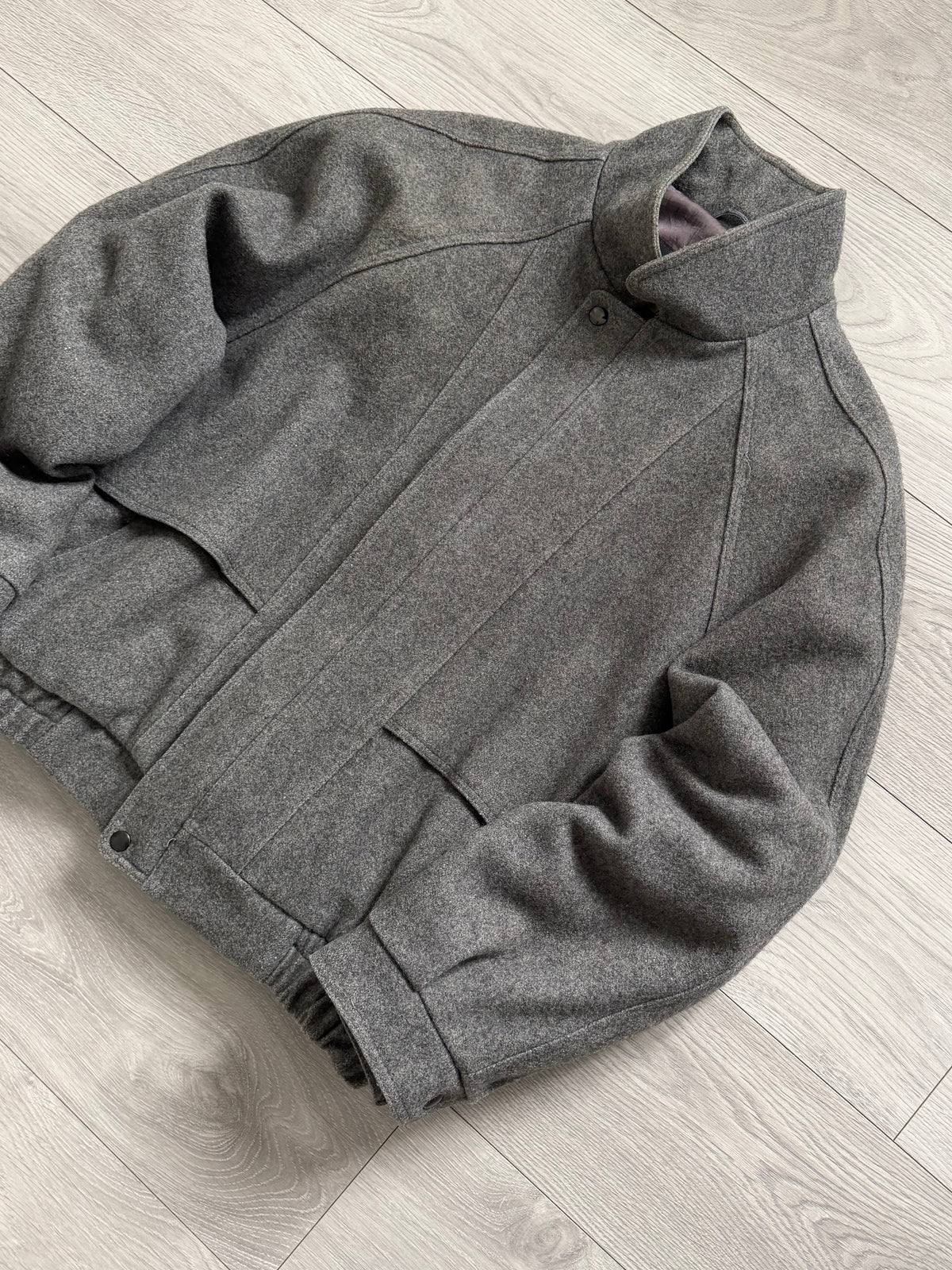 London Fog Vintage 1990s Wool Blouson Bomber Jacket - Size L