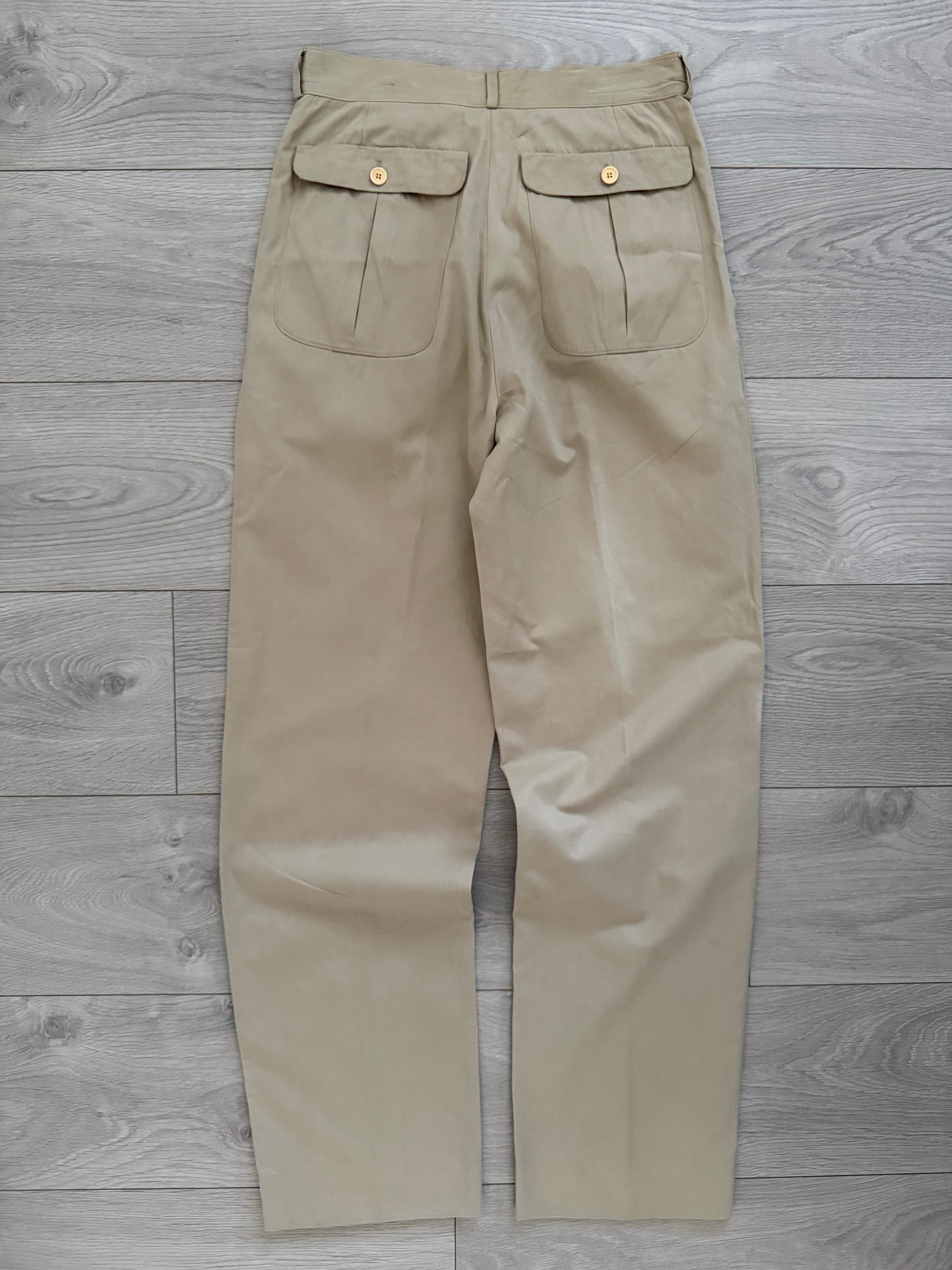 Versace 1980s Double-Pleat Beige Pants - Size 29" Waist