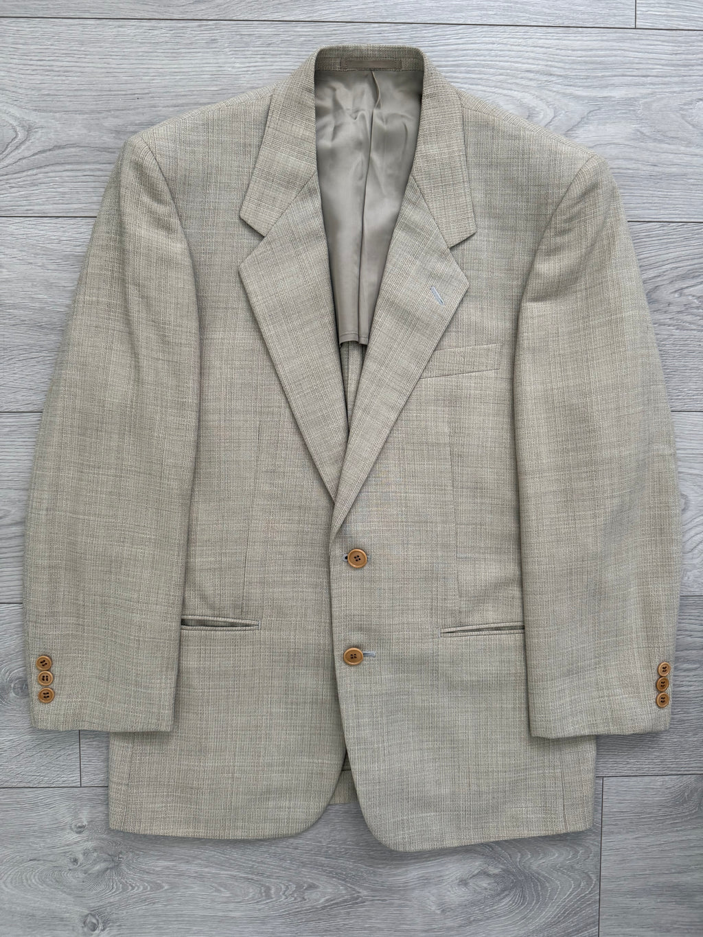 Paul Smith 1990s 2B Wool Silk Ecru Pleated Suit - Size S Jacket / 31" Waist