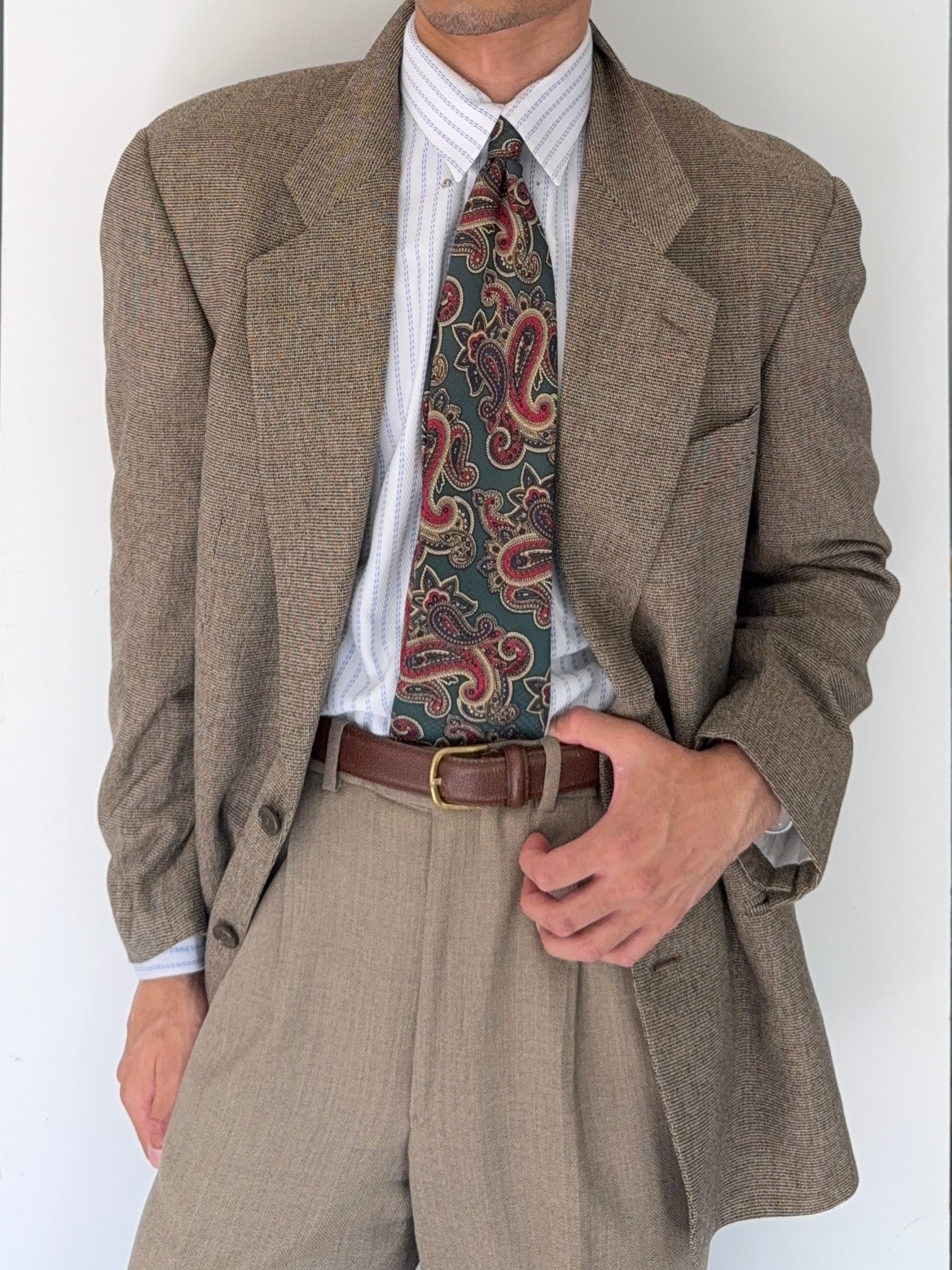 Giorgio Armani 1980s 2B Textured Wool Sports Blazer Jacket - Size