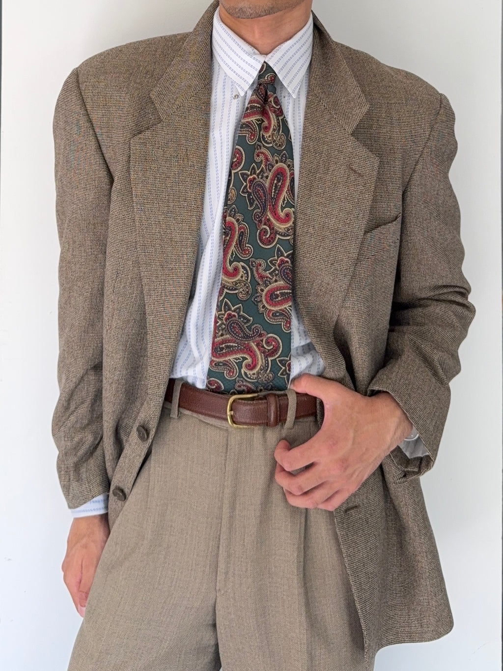 Giorgio Armani 1980s 2B Textured Wool Sports Blazer Jacket - Size L