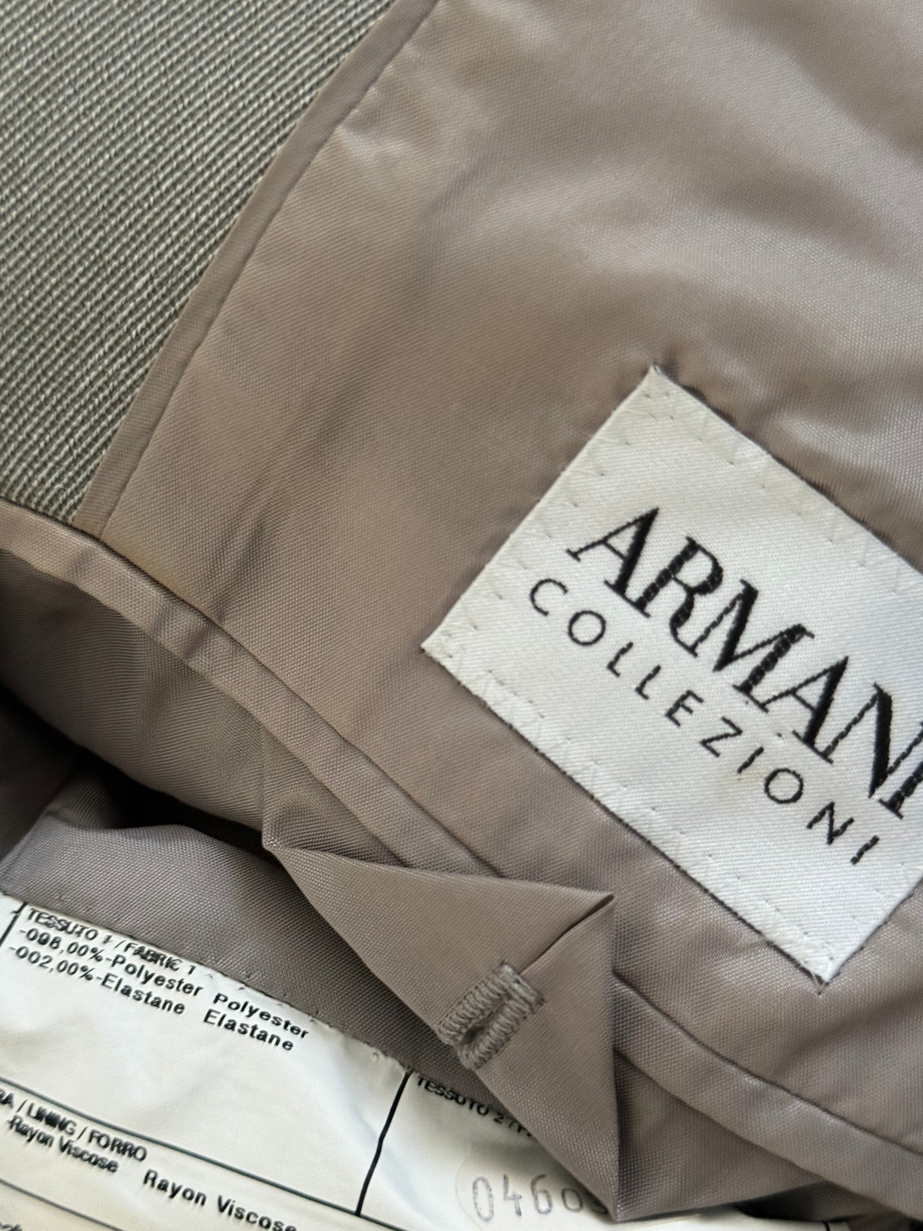 Armani 1990s 2B Draped Crepe Weave Grey Suit - Size S Jacket / 30" Waist