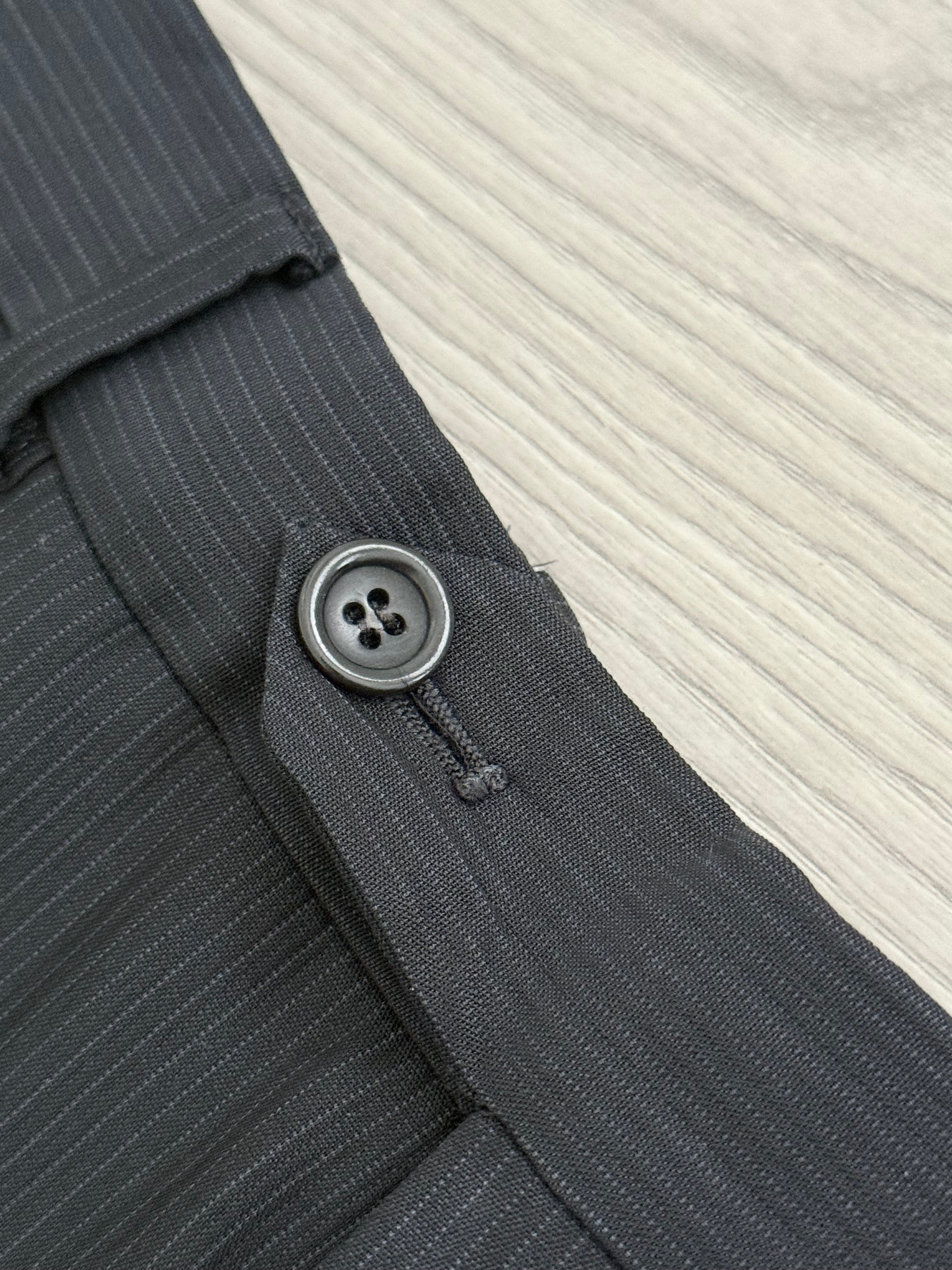Armani 1990s 3B Pleated Wool Pinstripe Suit - Size M Jacket / 30" Waist