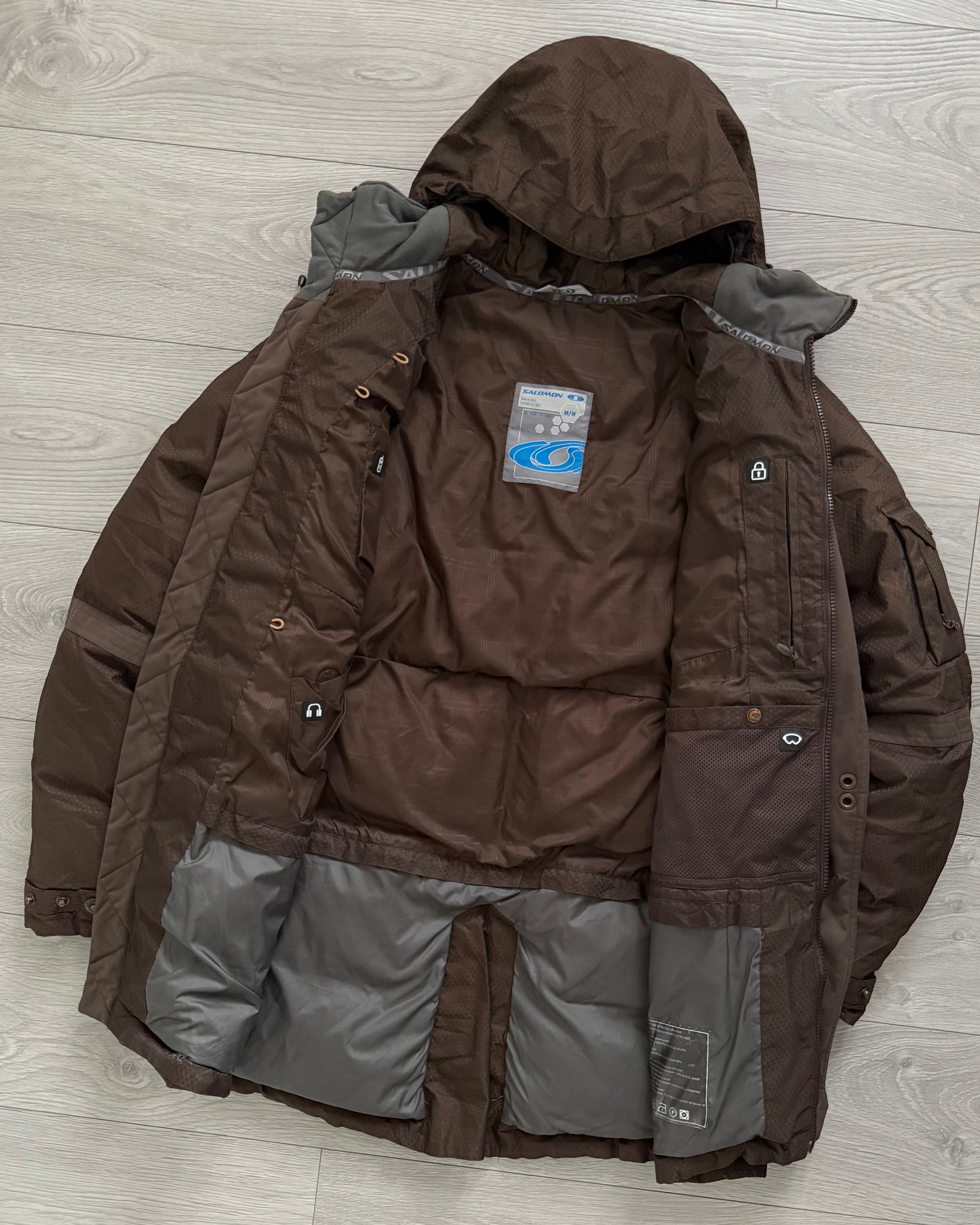 Salomon FW2007 Brown Down Filled Technical Puffer Parka - Size M