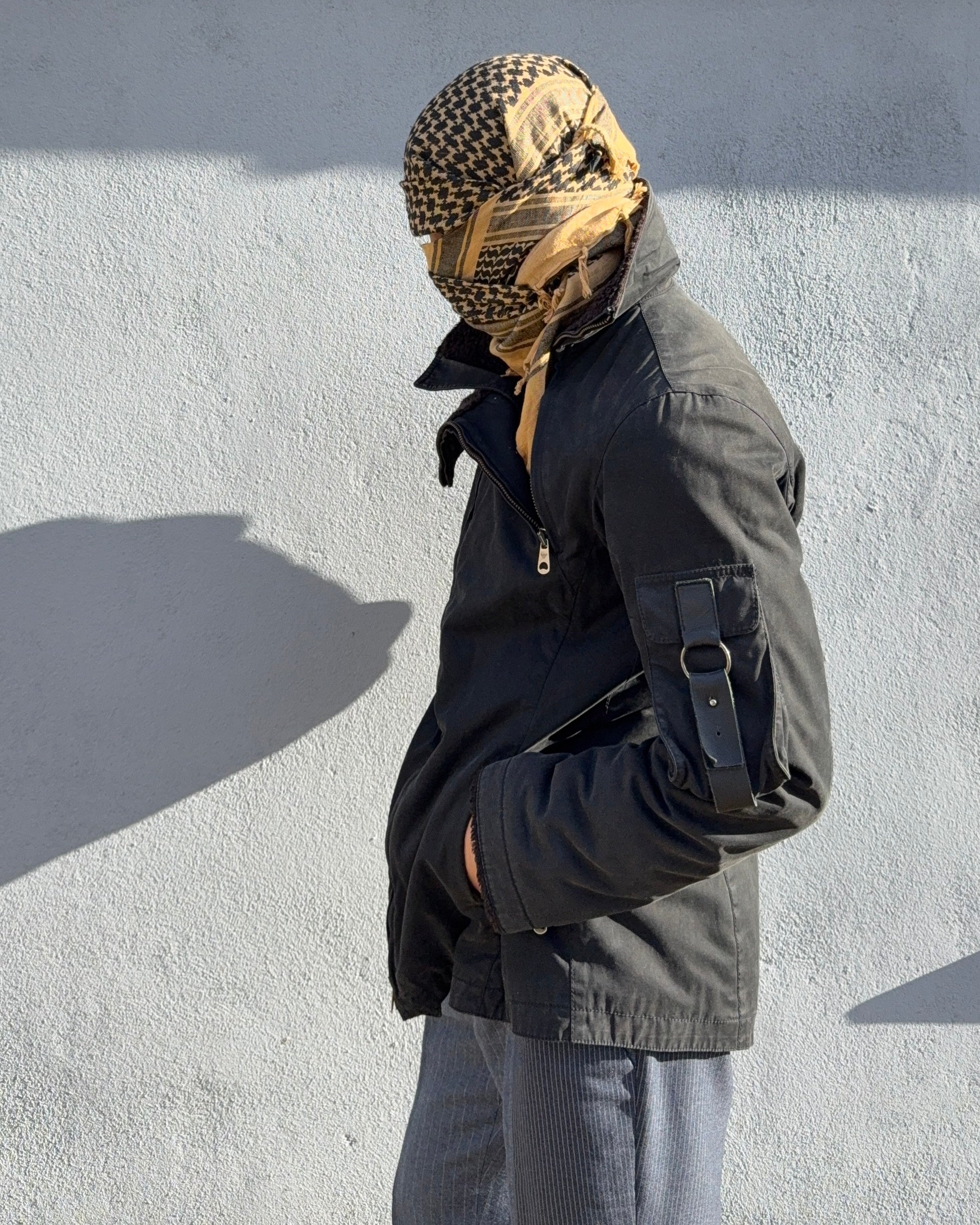 Emporio Armani 2002 Fur Collar Dual Zip Padded Military Jacket - Size M