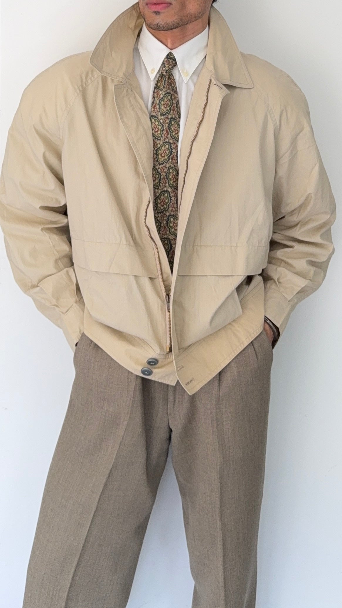 Valentino 1980s Zip Front Harrington Bomber Jacket - Size S
