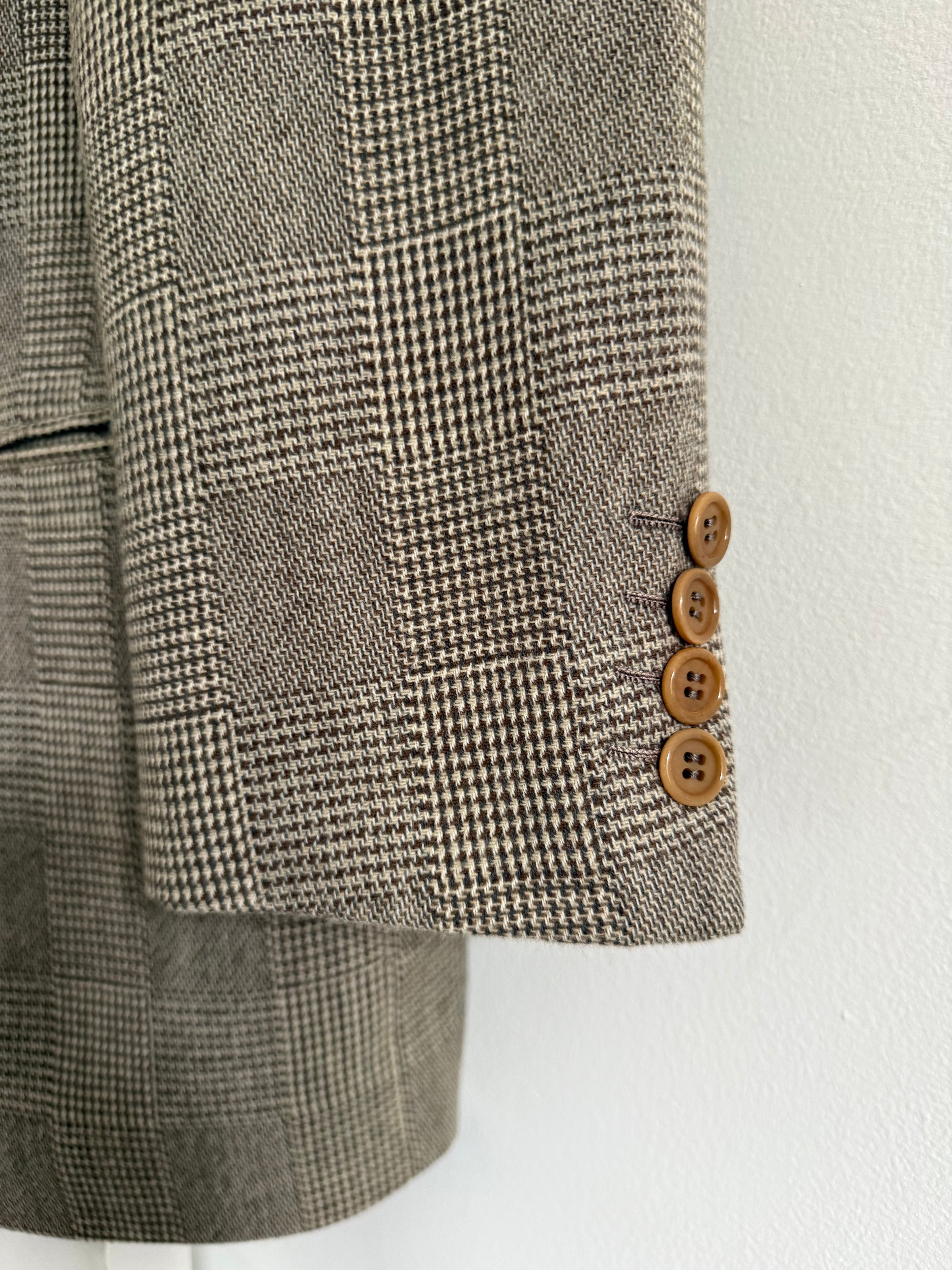 Valentino 1980s Peaked Lapel Double Breasted Textured Wool Sports Blazer Jacket - Size M