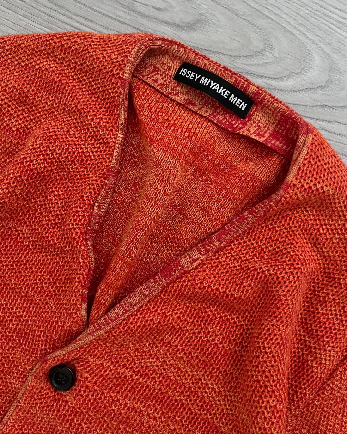 Issey Miyake 2003 Marled Knit Orange Cardigan - Size M