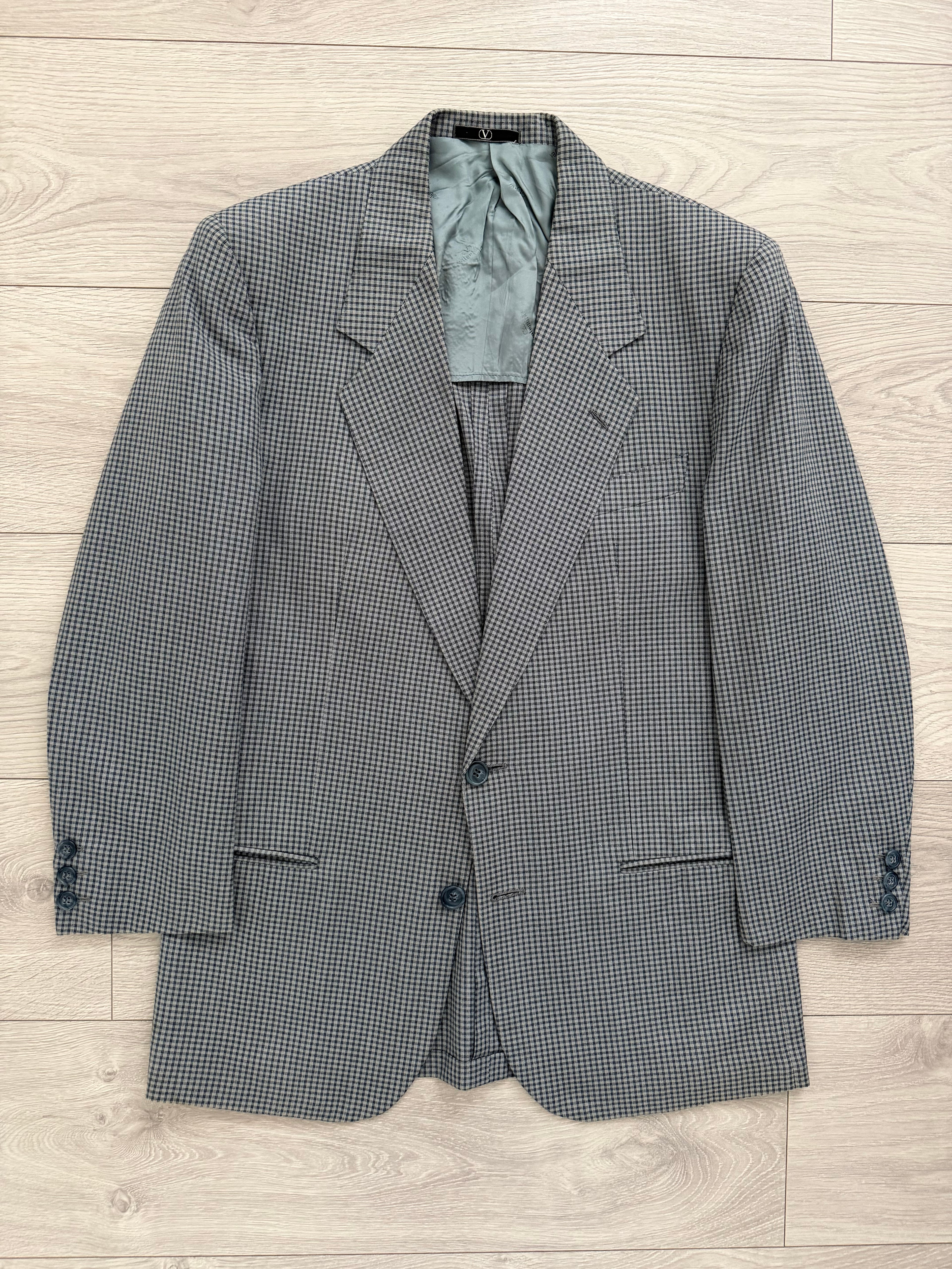 Valentino 1980s 2B Cotton Check Sport Blazer Jacket - Size S