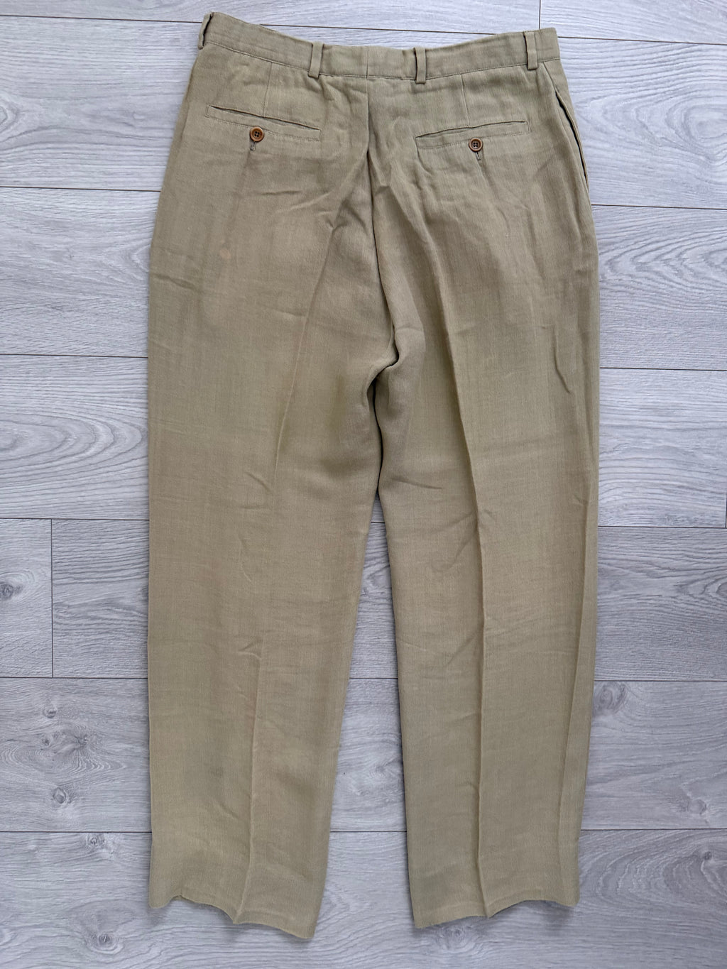 Armani 1990s 3B Linen Blend Unstructured Suit Beige - Size M Jacket / 32" Waist
