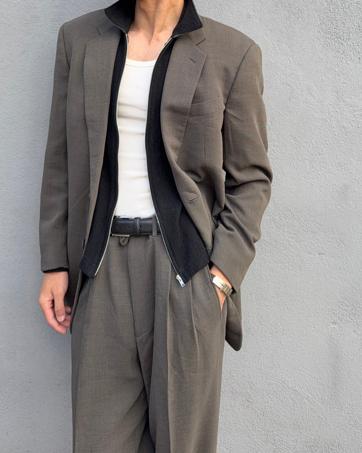 Giorgio Armani 1990s Brown Pleated Wool Suit - Size M Jacket / 32" Waist