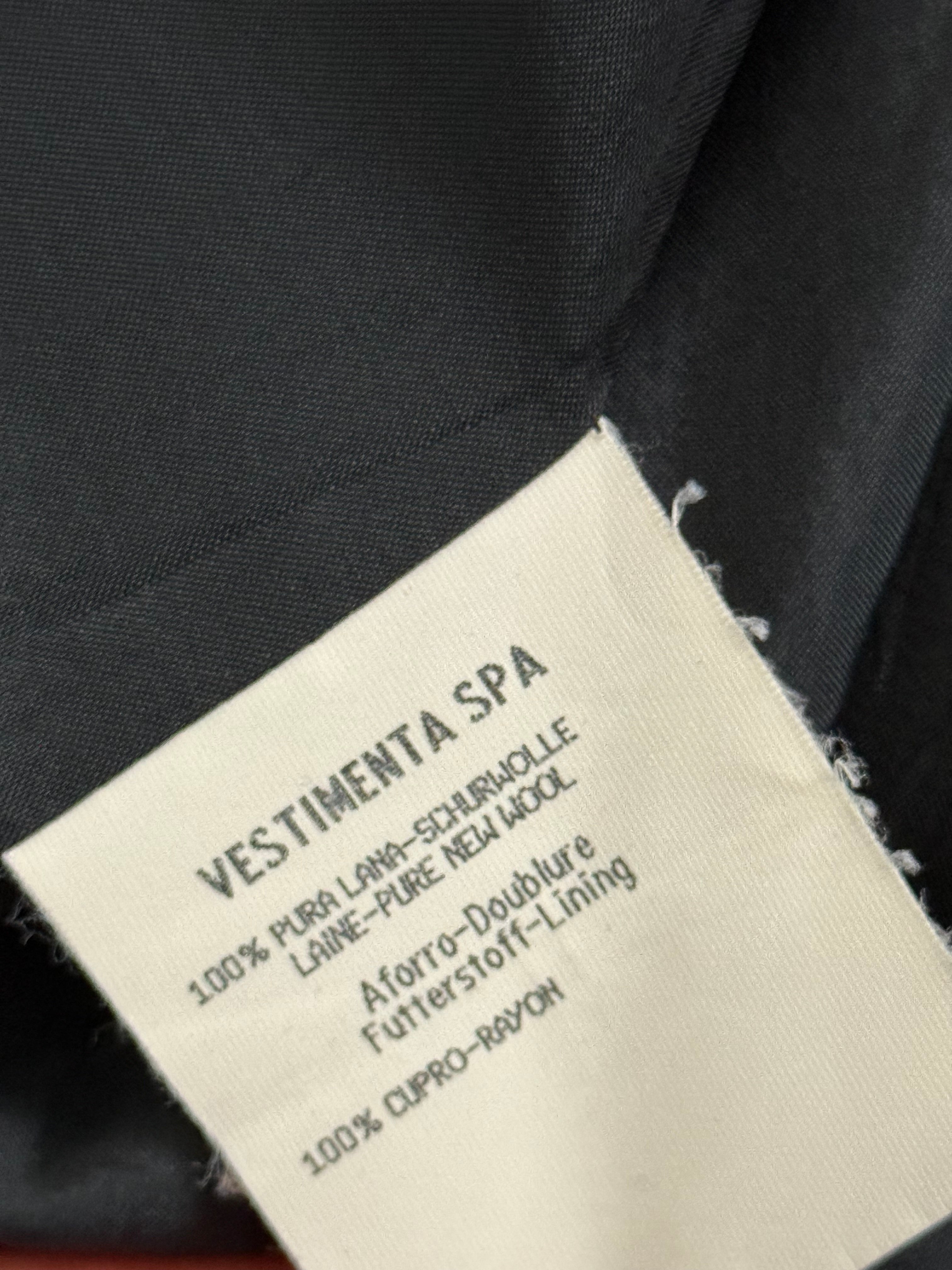 Giorgio Armani Black Label 1990s 3B Relaxed Draped Wool Suit Black - Size XL Jacket / 36" Waist