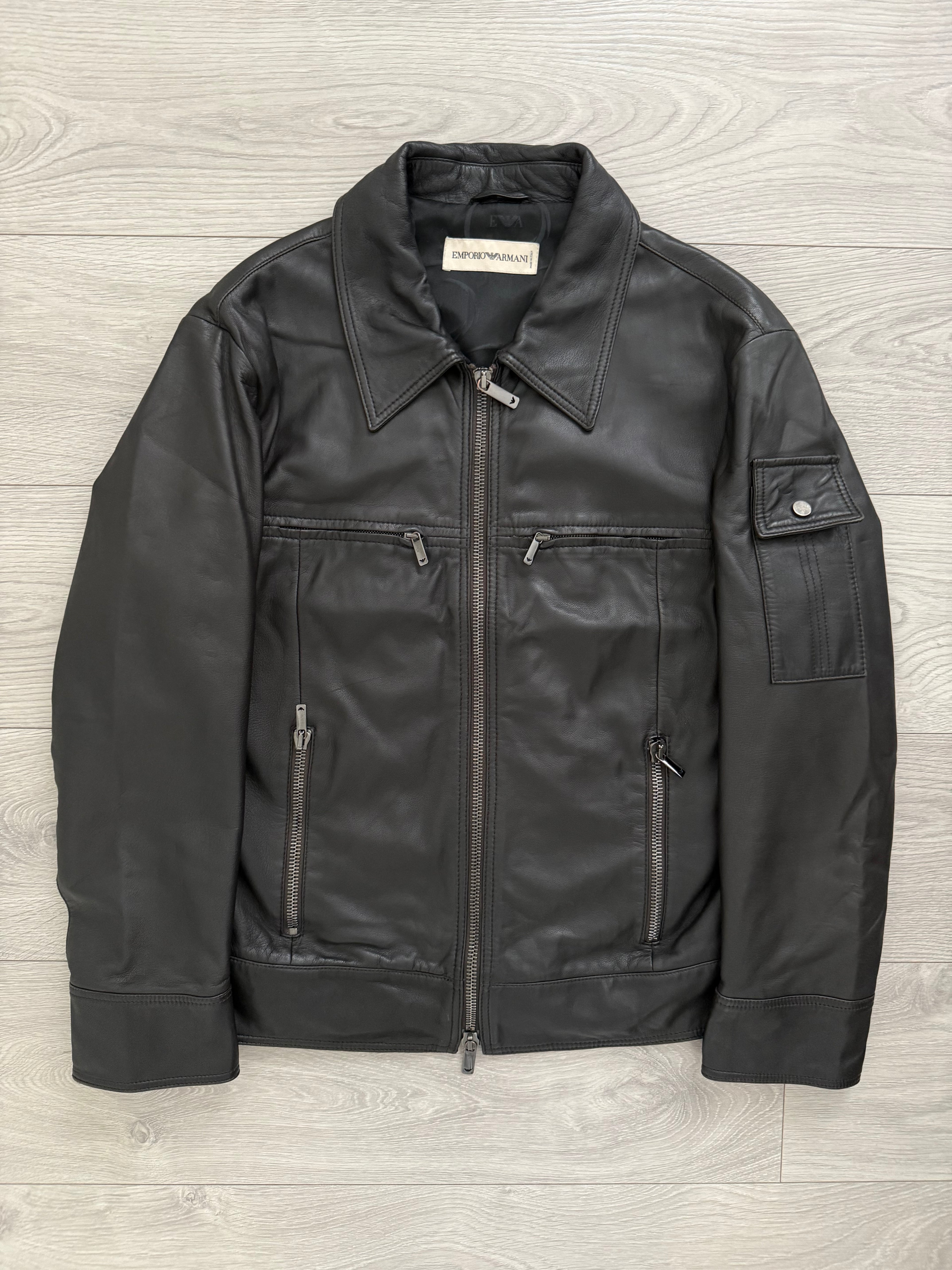 Emporio Armani AW2005 Leather Biker Jacket - Size M