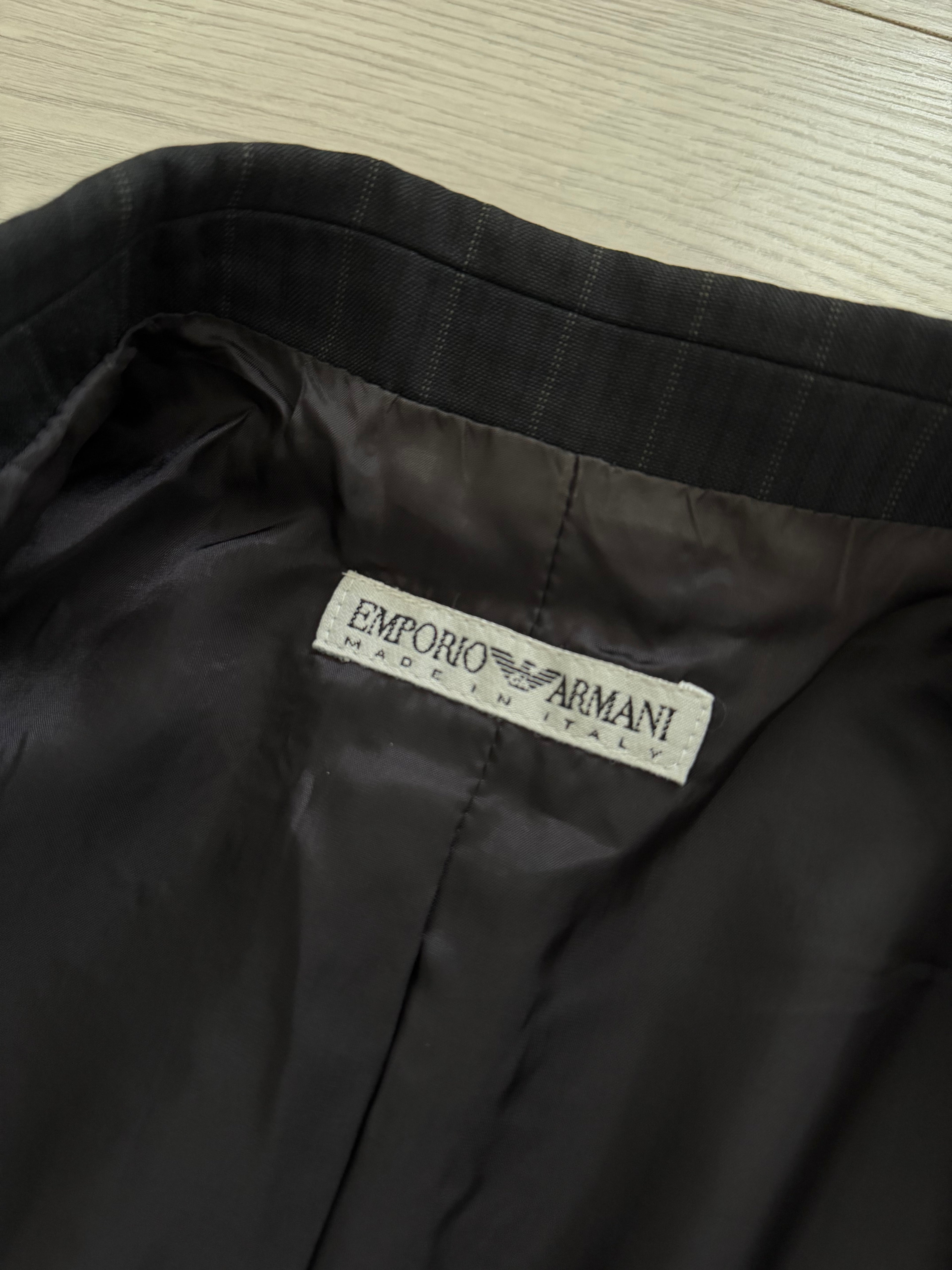 Womens Emporio Armani 1990s Peaked Lapel Double Breasted Wool Suit - Size M Jacket / 26" Waist