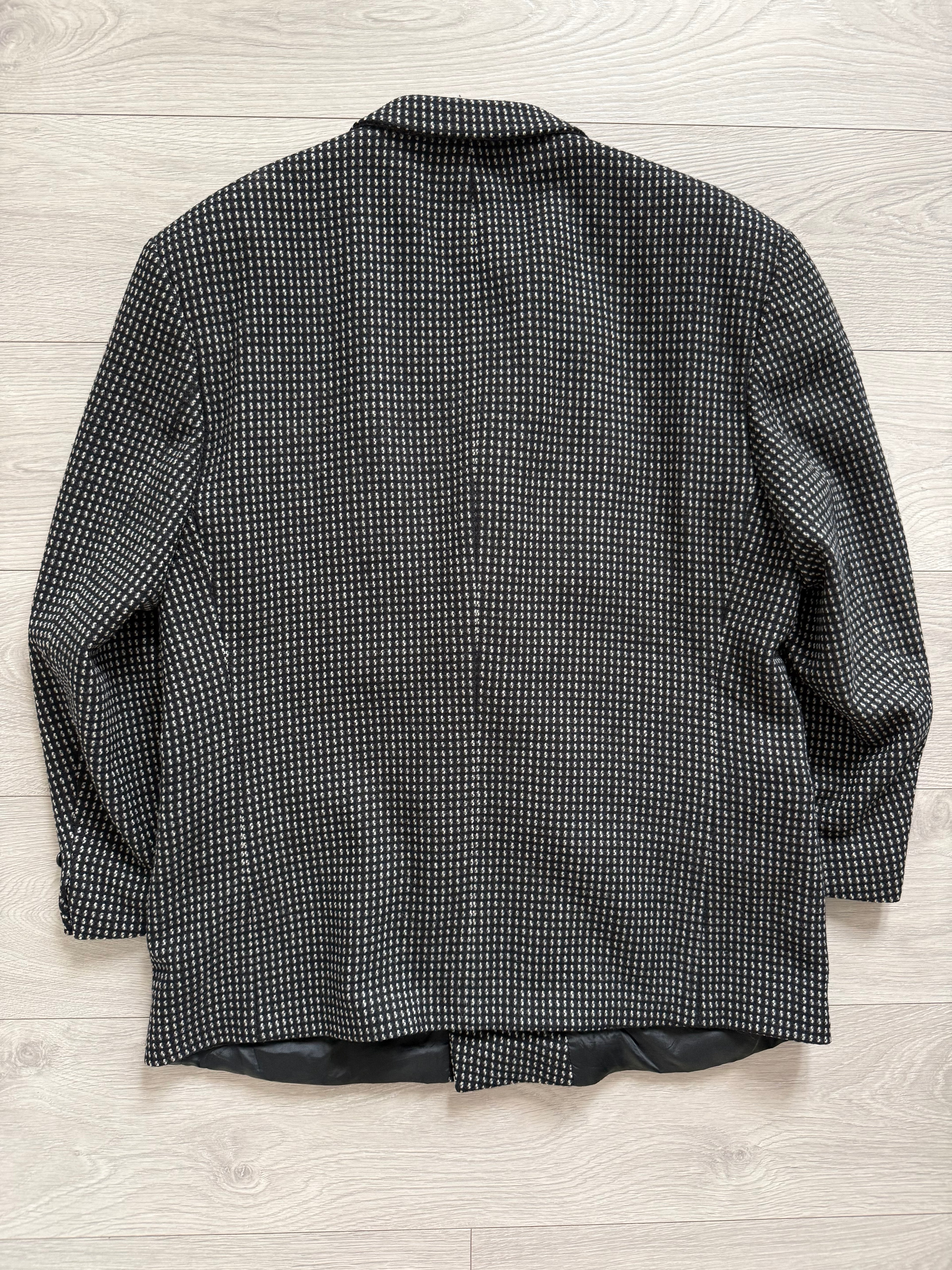 Hugo Boss 1980s Wool Cashmere Peaked Lapel Double Breasted Textured Sport Jacket Blazer - Size XL