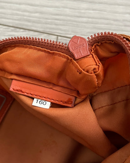 Prada 00S Vela Nylon Metal Logo Orange Crossbody Shoulder Bag