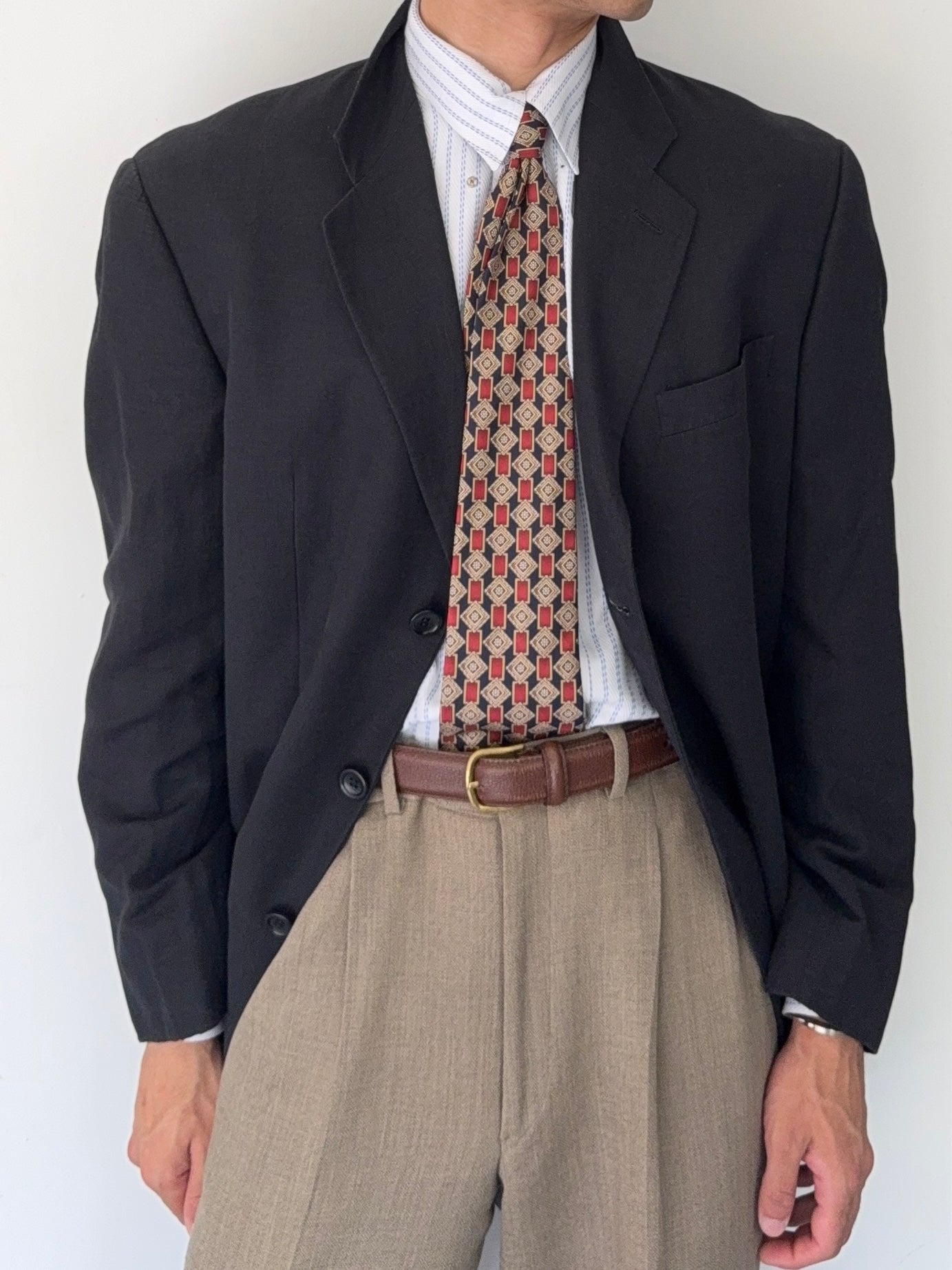 Armani 1990s 3B Linen Navy Sports Blazer Jacket - Size XL – NDWC0 Shop