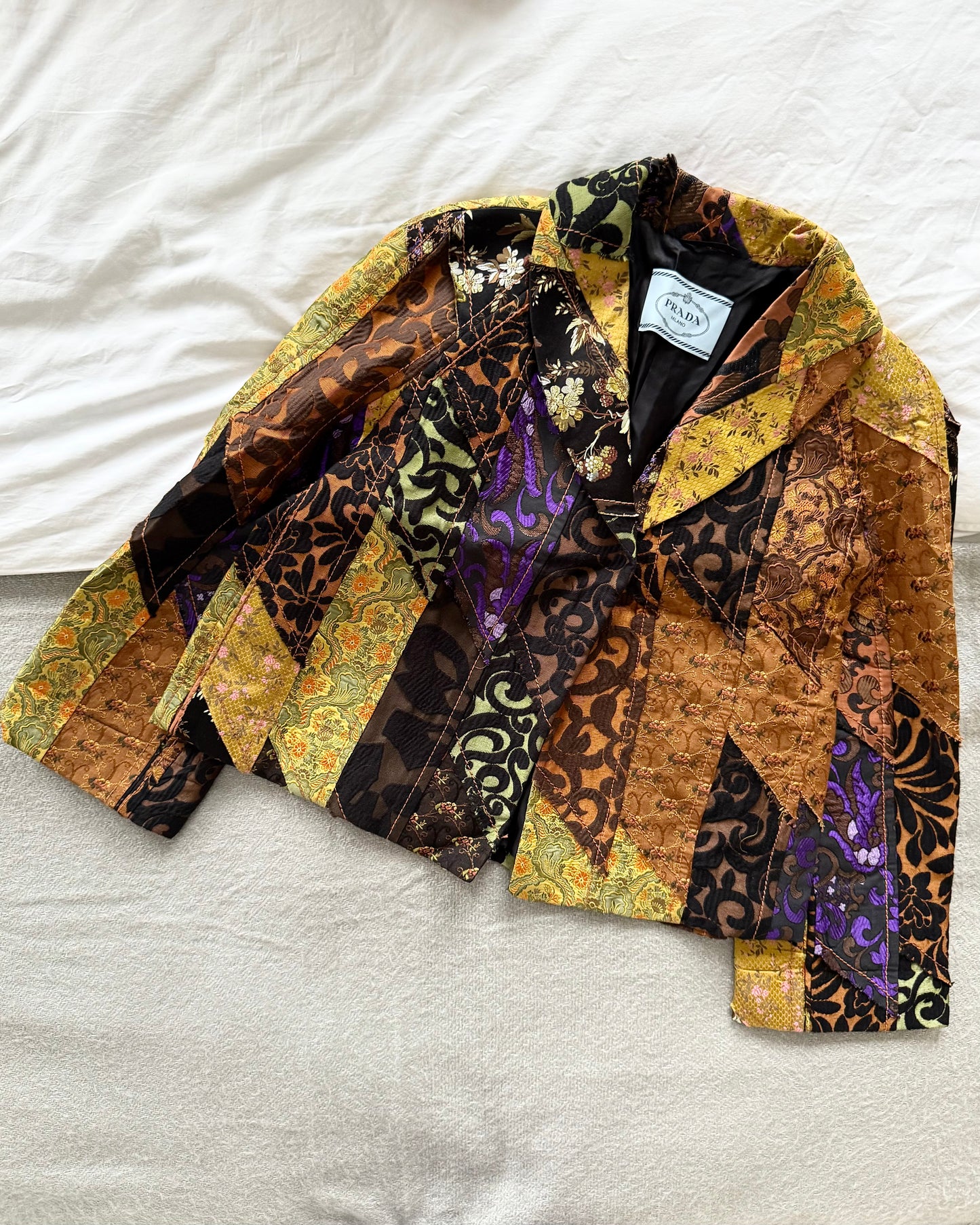 Prada FW2015 Womens Tapestry Silk Embroidered Jacket - Size IT40