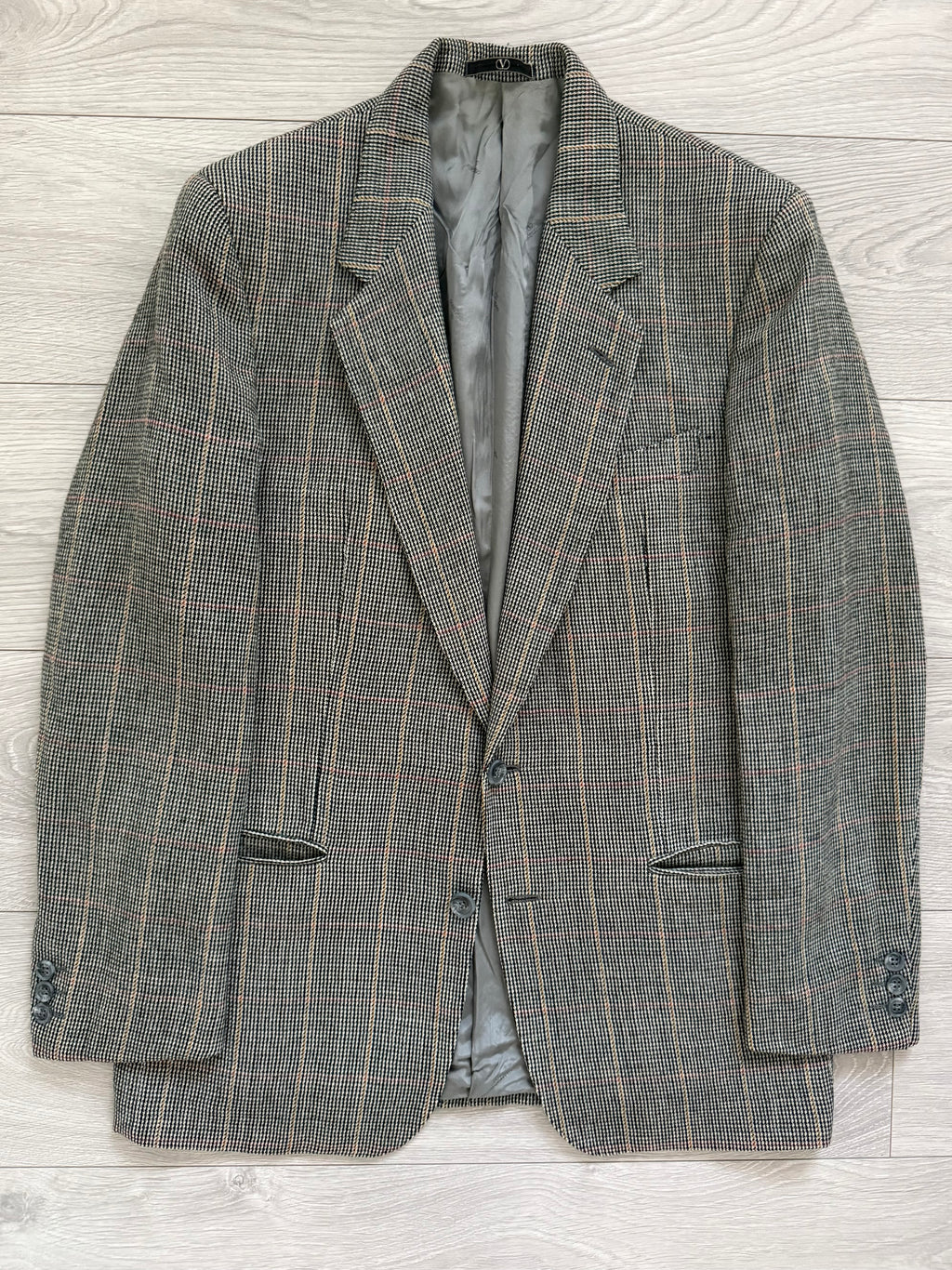 Valentino 1980s 2B Check Wool Sports Blazer Jacket - Size S