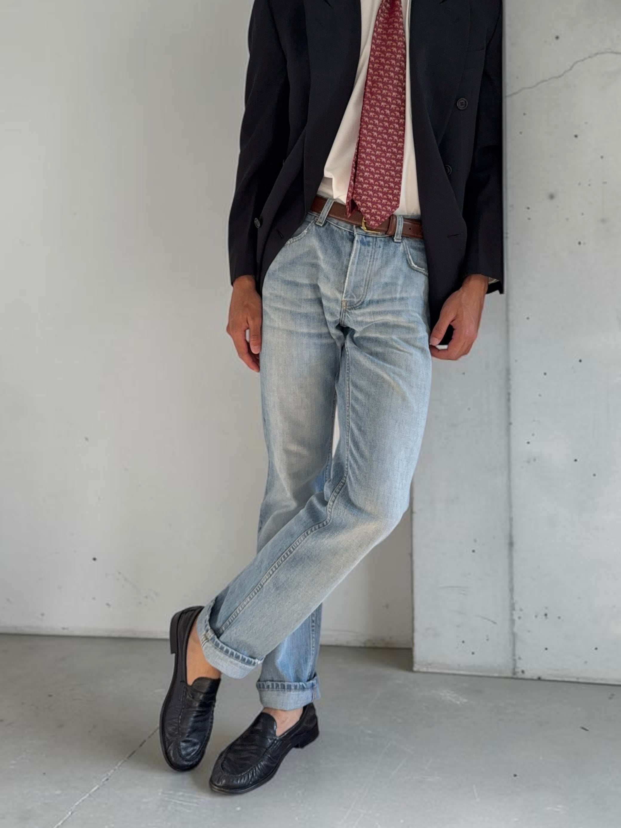 Helmut Lang 2003 Vintage Clean Broken Denim Jeans Classic Low Cut