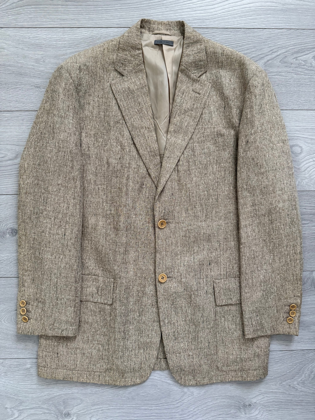 Hilton Armani 1990s Linen Silk 2B Handmade Sports Jacket Blazer - Size L